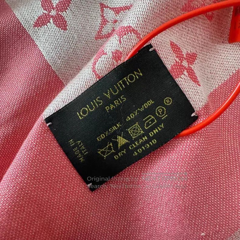 Louis Vuitton Louis Vuitton Pink and White Monogram Old Flower Fringed S Size ONE SIZE - 4 Thumbnail