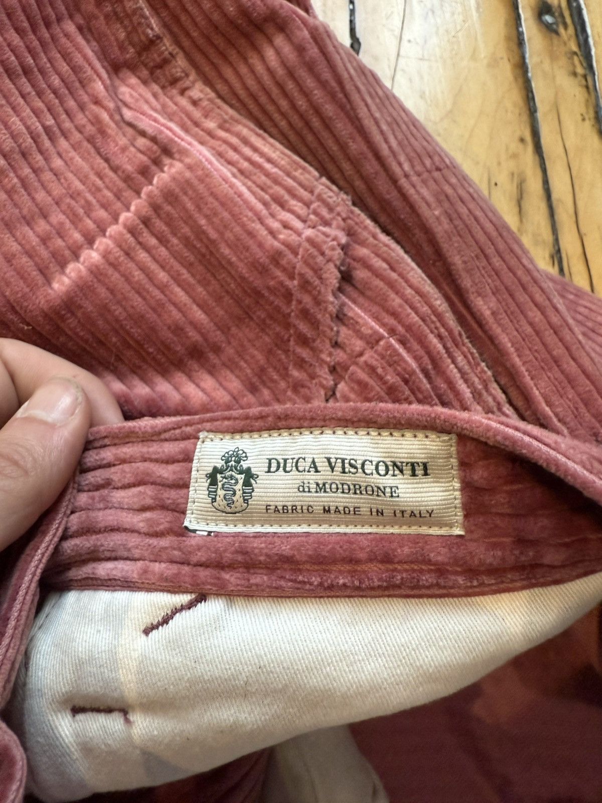 Freemans Sporting Club Pink Red Luxury Wide Corduroy Duca Visconti Painter Pant Size US 33 - 5 Thumbnail