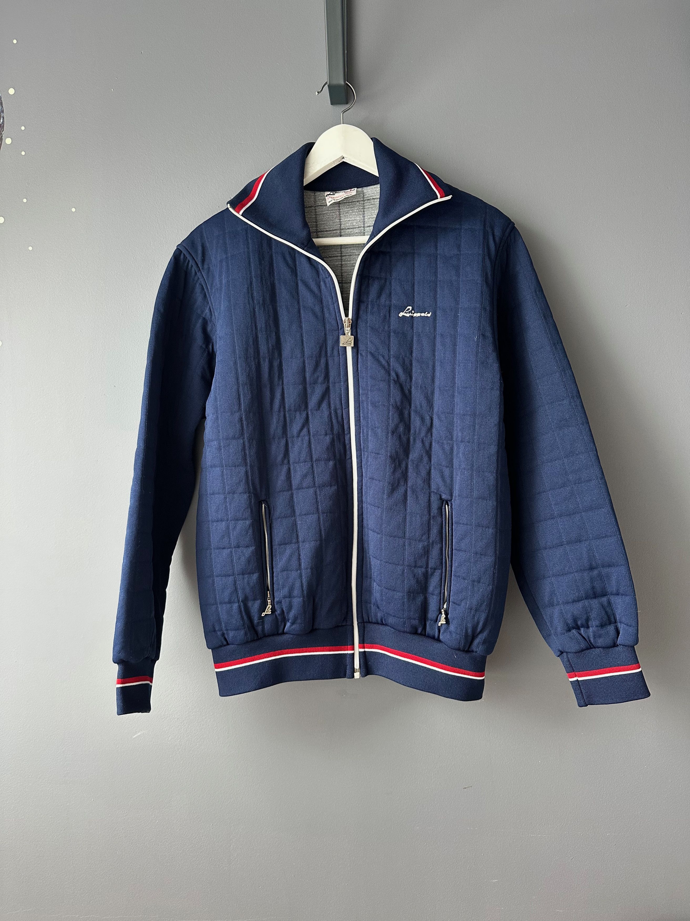 Vintage 80's - 90's Luippold West Germany quilted light jacket navy Size US L / EU 52-54 / 3 - 1 Thumbnail
