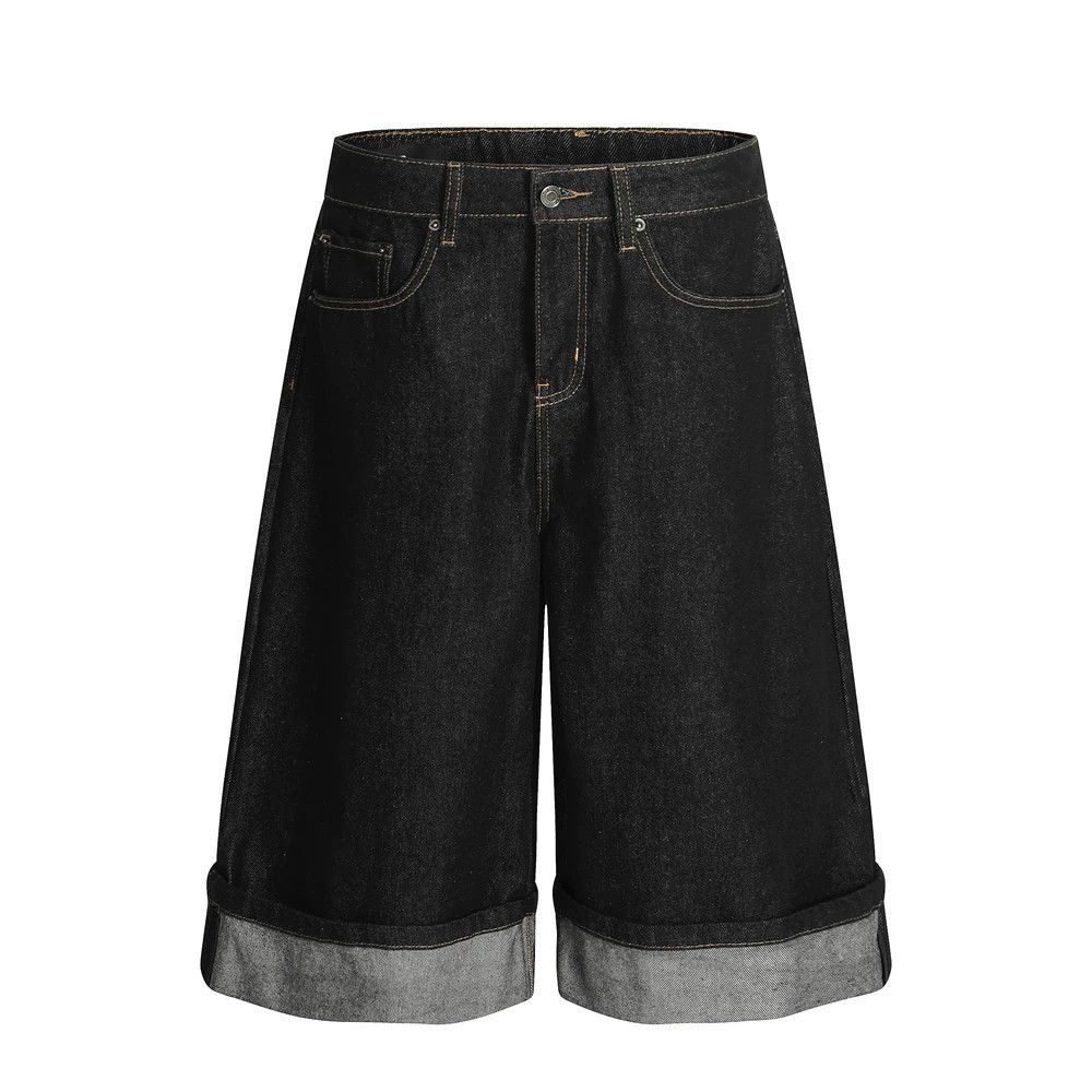 Jean Men's trendy loose wide-leg straight denim shorts Size US 32 / EU 48 - 1 Thumbnail