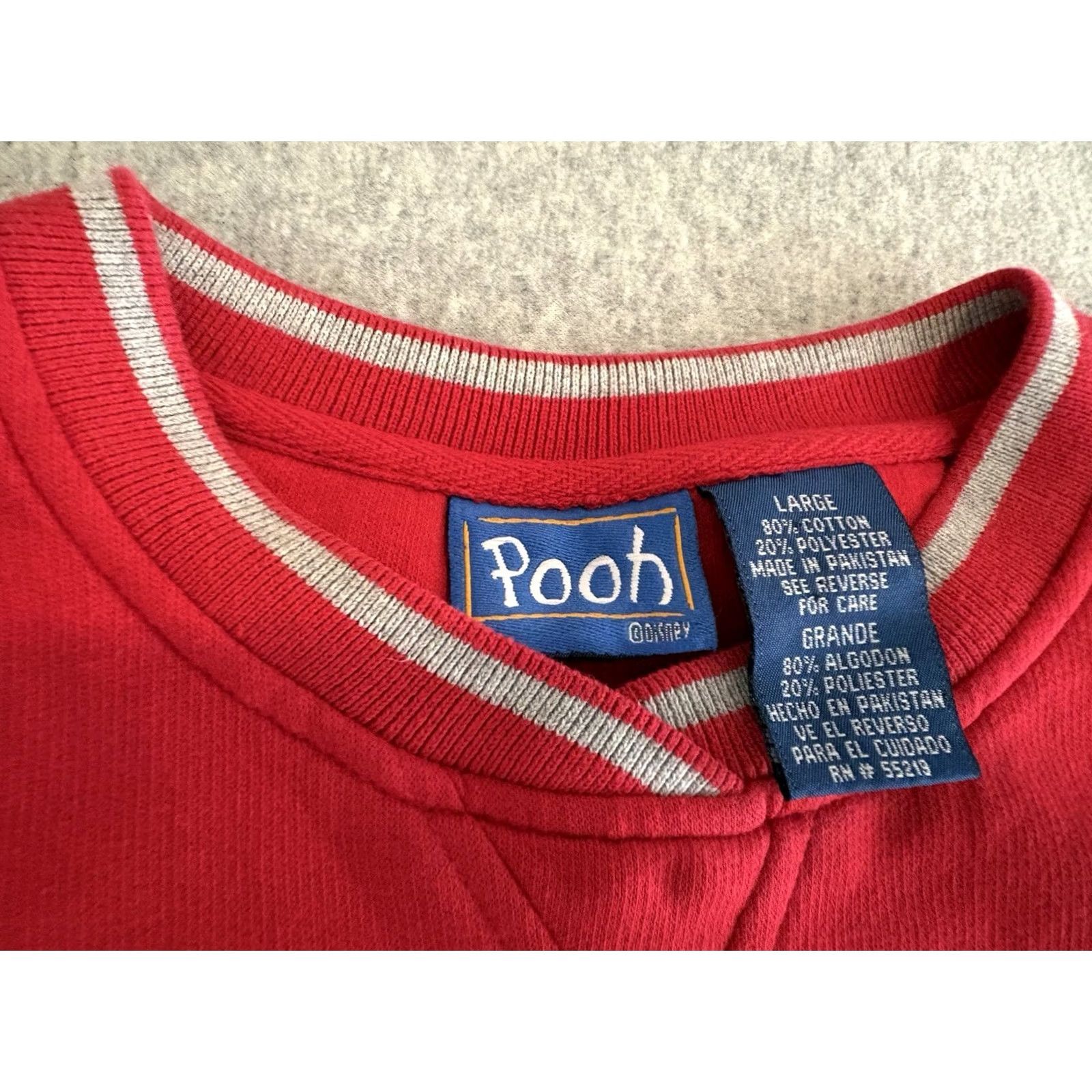 Disney VINTAGE Disney Eeyore Think Cheery Red Sweatshirt Winnie the Pooh Large Women Pullover Red 90s Cartoon Disney Boys Girls Mens Womens Size L / US 10 / IT 46 - 2 Thumbnail