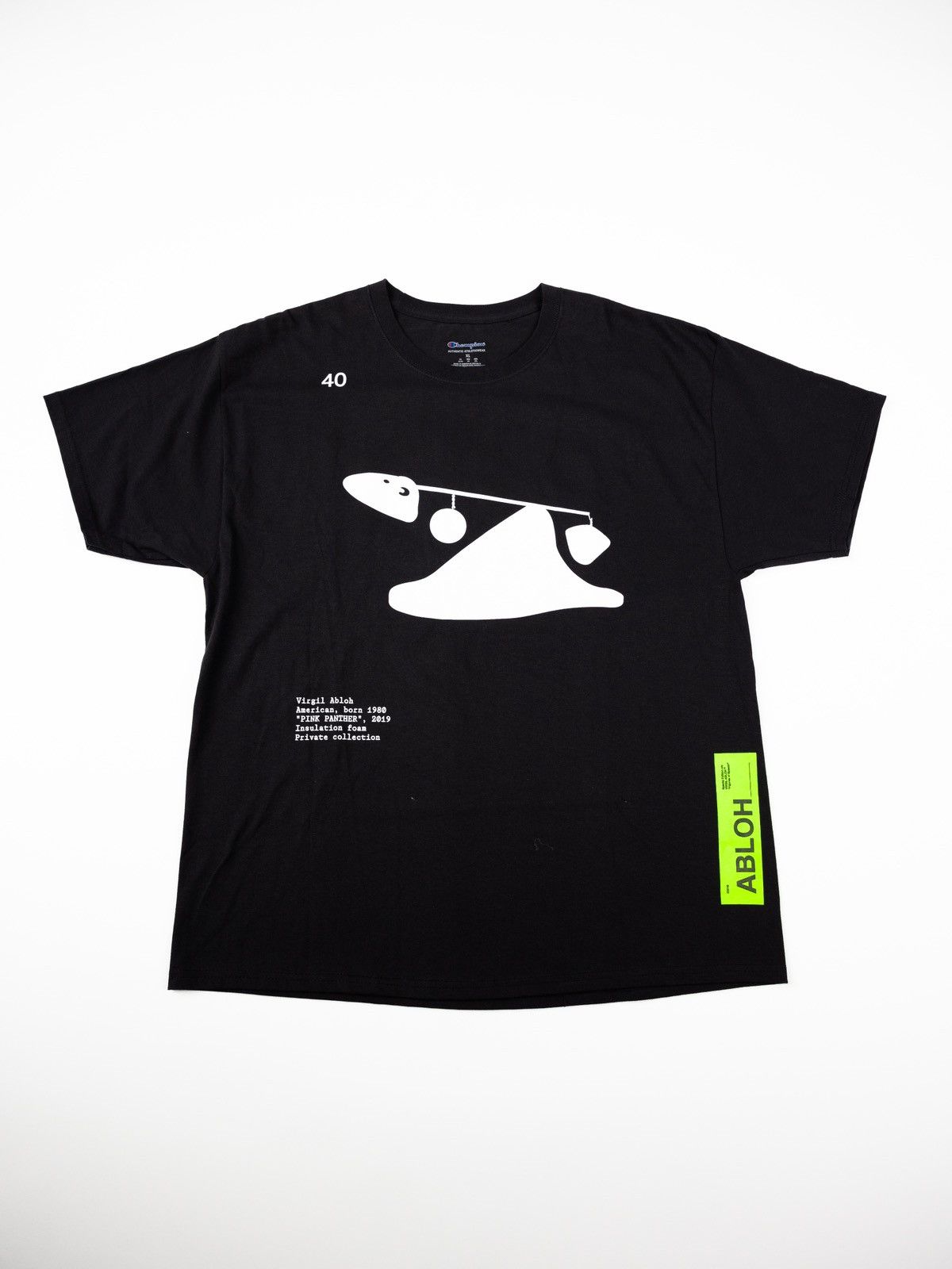 image of Champion x Virgil Abloh Figures Of Speech Pyrex Logo Tee in Black, Men's (Size Medium)