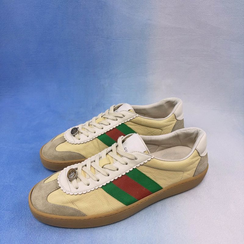 Gucci Gucci G74 Web Leather Sneakers for Men - Size US 9 / EU 42 - 1 Thumbnail