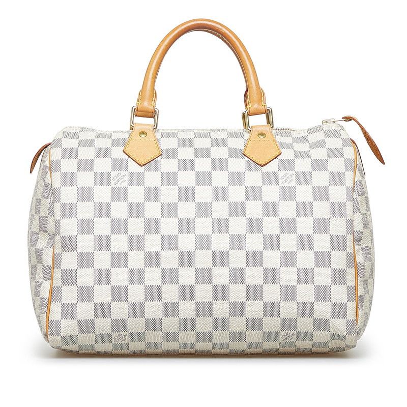 Louis Vuitton Damier Azur Speedy 30 Shoulder Bag White