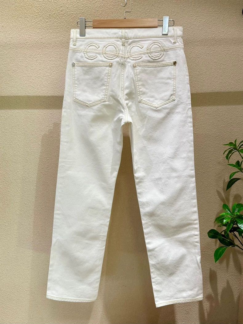 Chanel Chanel Embroidered white jeans Size 26" / US 2 / IT 38 - 1 Thumbnail