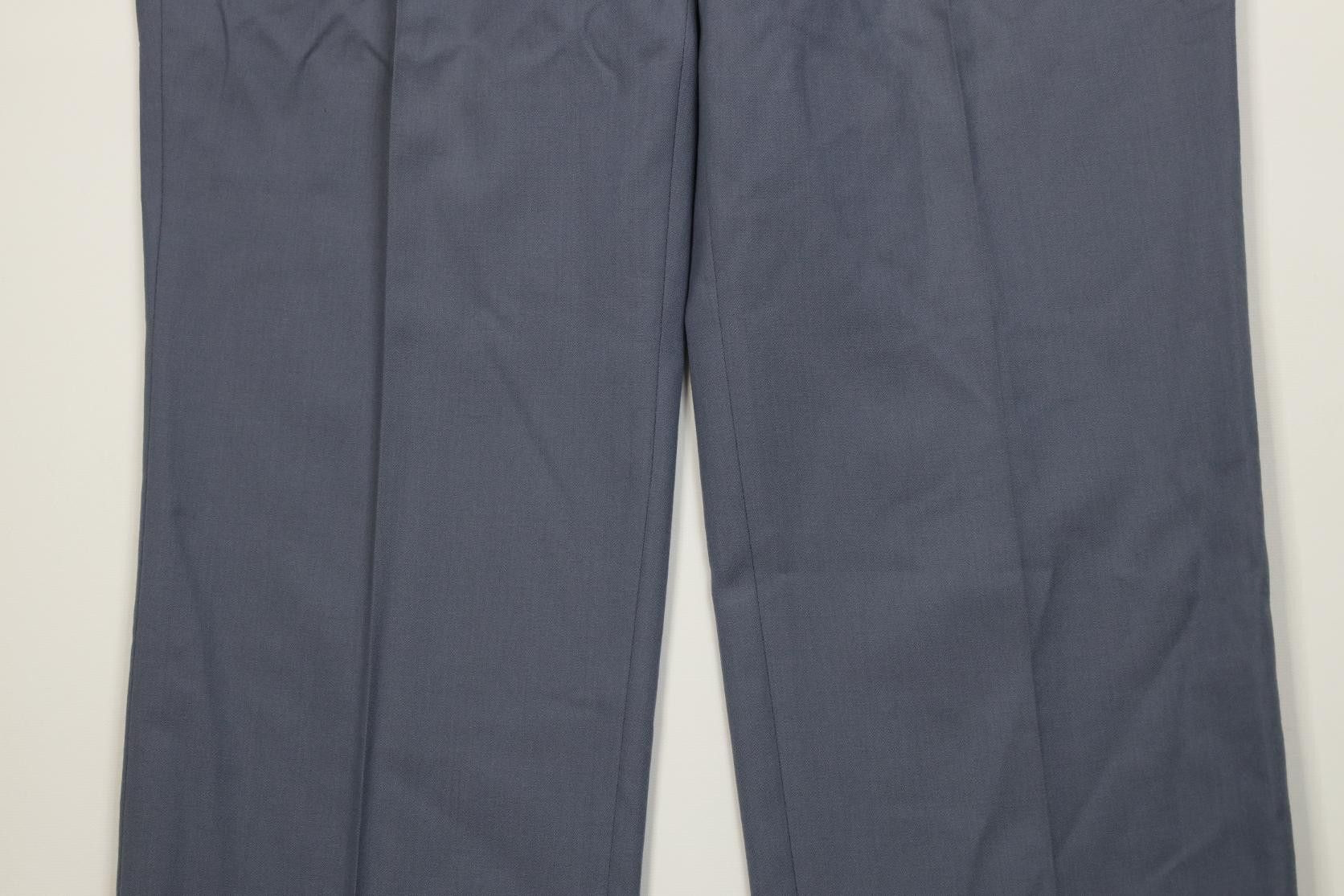 Vintage Vintage 70s Herringbone Wide Leg Chino Pants Steel Blue USA Size US 36 / EU 52 - 3 Thumbnail