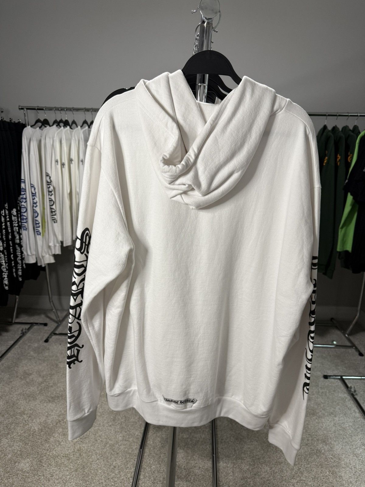 Chrome Hearts Chrome Hearts White Vertical Logo Hoodie Size US M / EU 48-50 / 2 - 2 Thumbnail