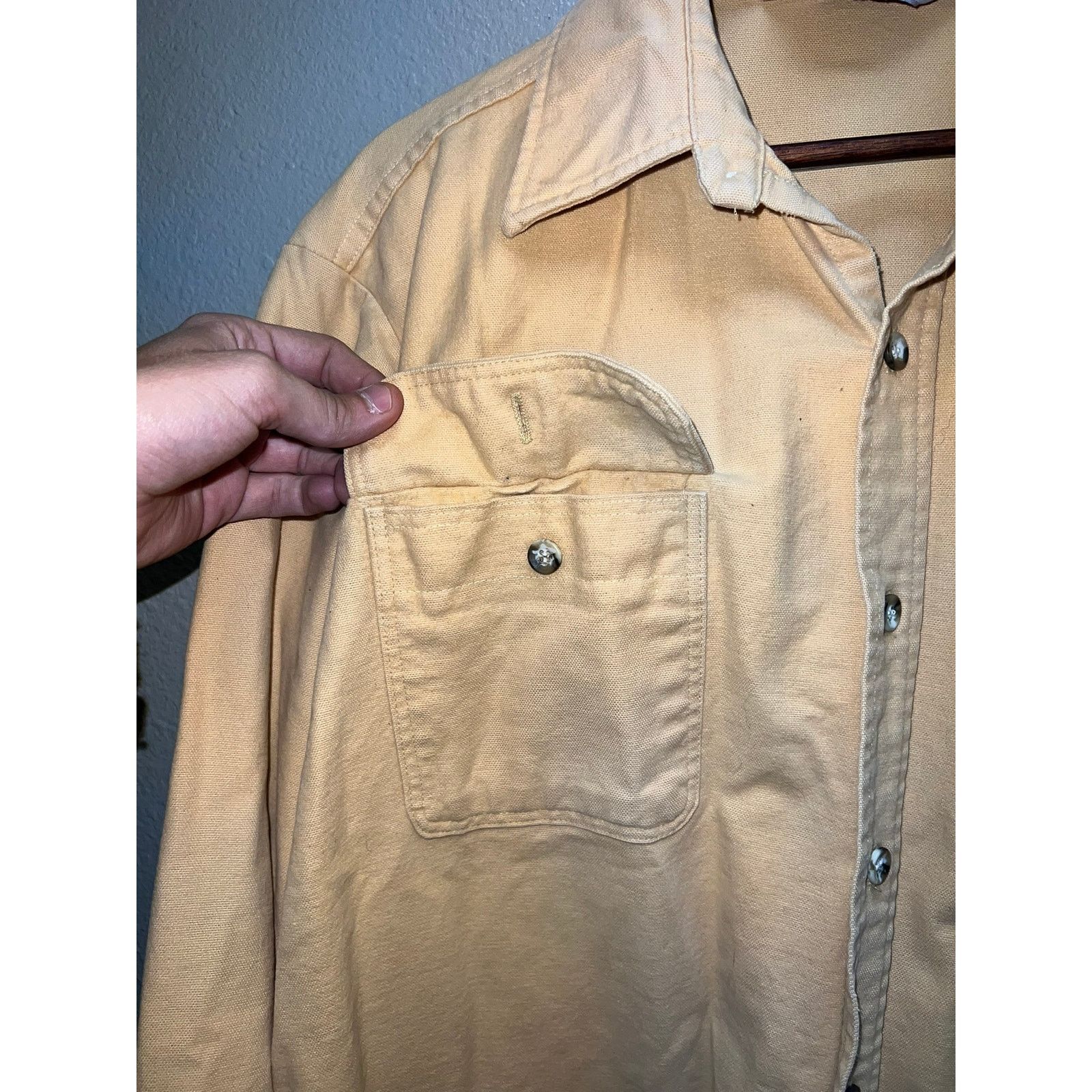 Big Mac Vintage Big Mac Chamois Cloth Button Up Shirt Yellow VTG XL Size US XL / EU 56 / 4 - 3 Thumbnail