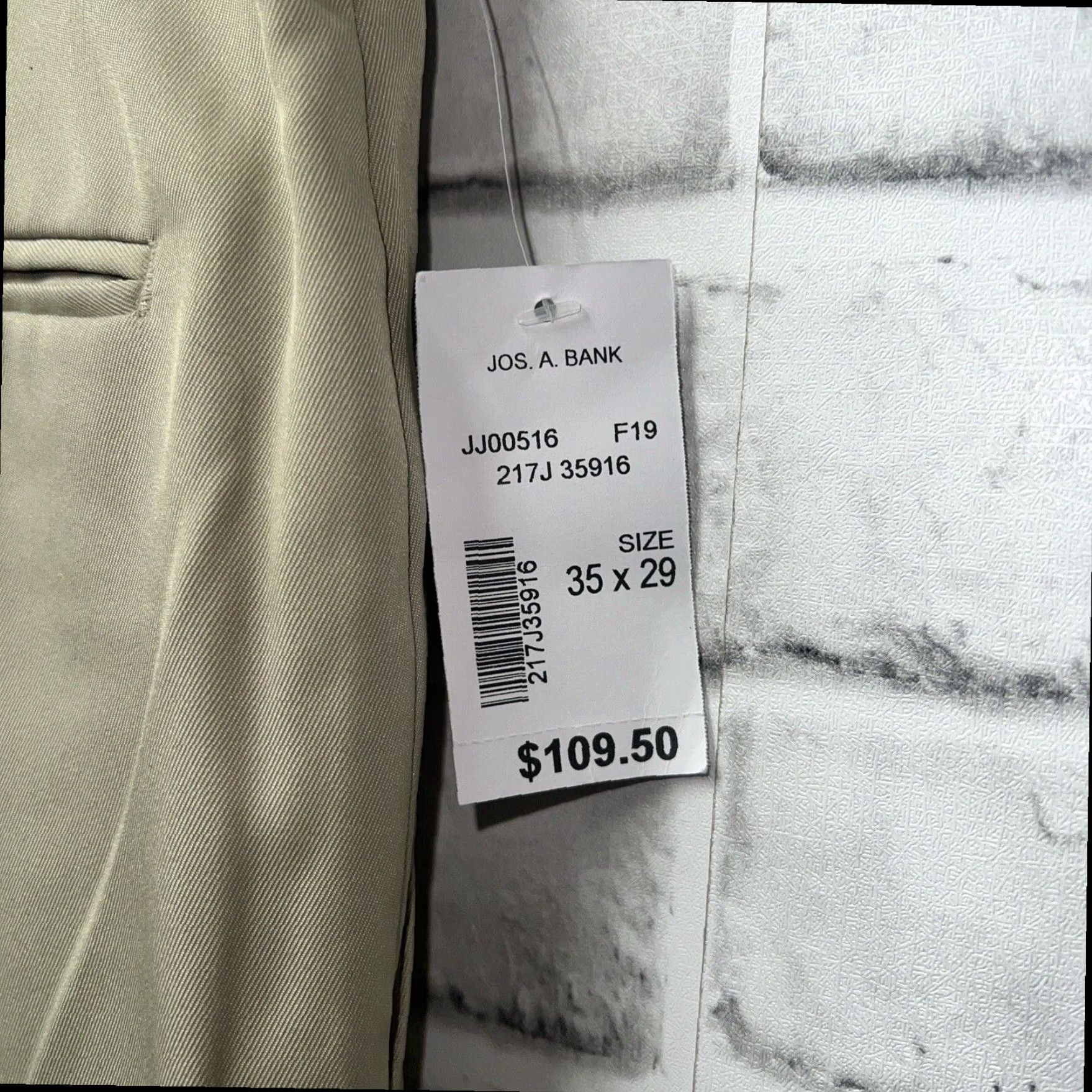 Jos. A. Bank Jos A Bank Beige Dress Pants Mens 35x29 Regular Size US 35 - 5 Thumbnail