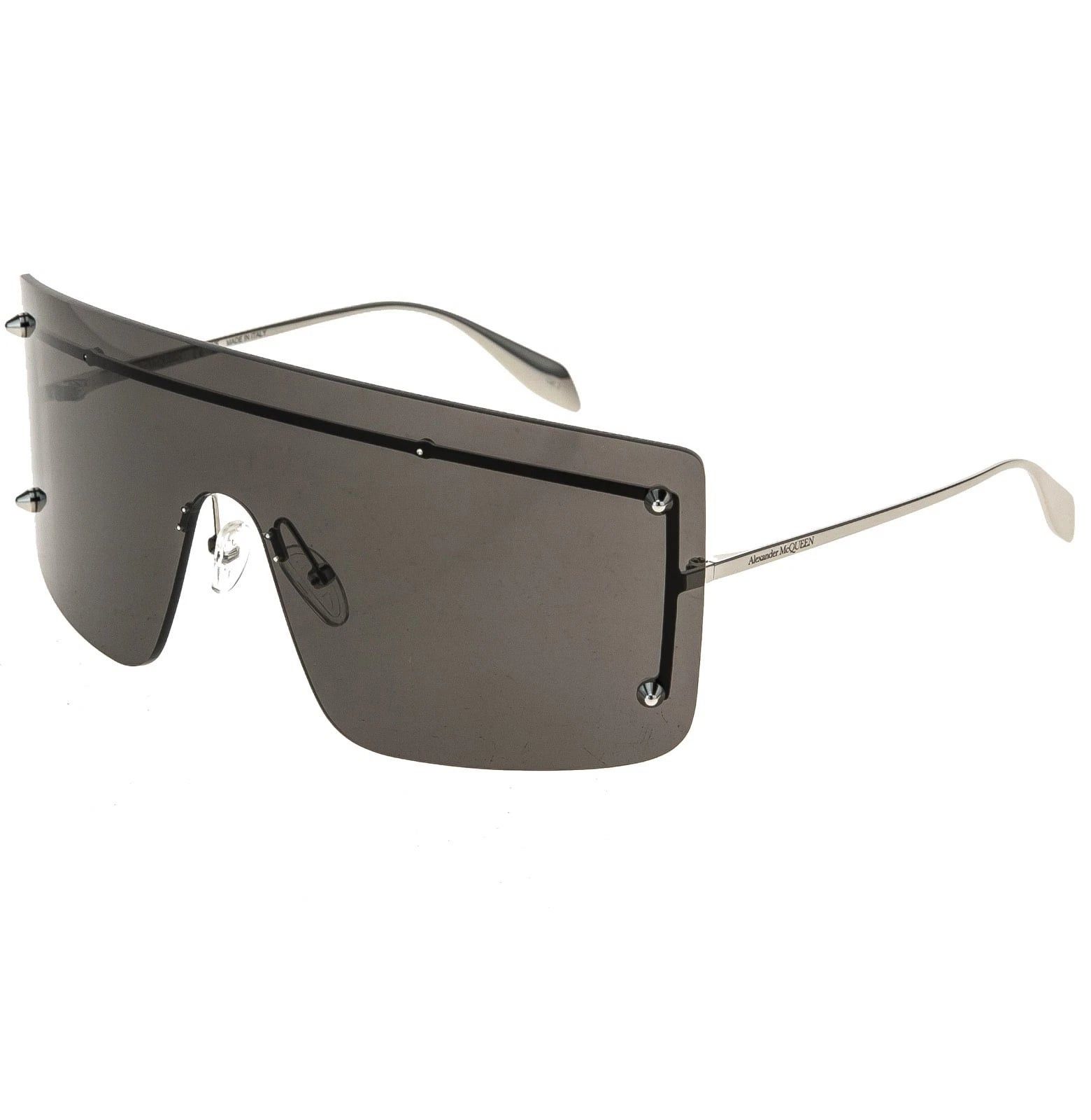 Alexander McQueen ALEXANDER MCQUEEN AM0412S Silver Black Shield Mask 0412 001 Size ONE SIZE - 4 Thumbnail
