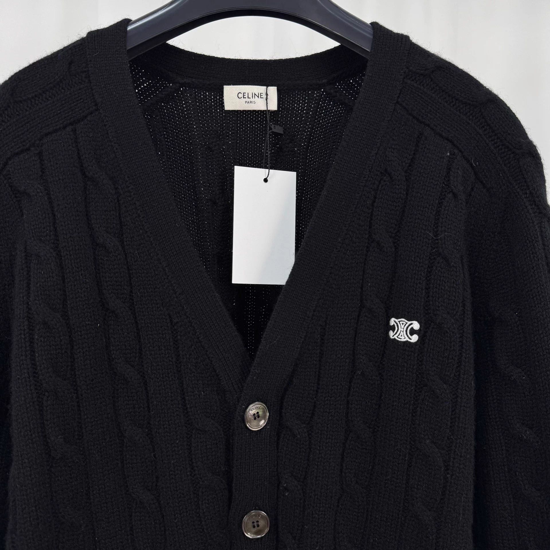 Celine Celine 25ss Arc leather cable cashmere cardigan M 99new Size M / US 6-8 / IT 42-44 - 3 Thumbnail