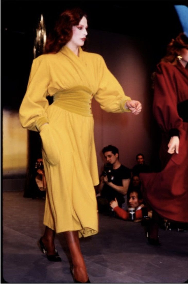 Mugler 🔥Rare Vintage 80s Thierry Mugler Mustard Yellow Wool Coat Size M / US 6-8 / IT 42-44 - 12 Thumbnail