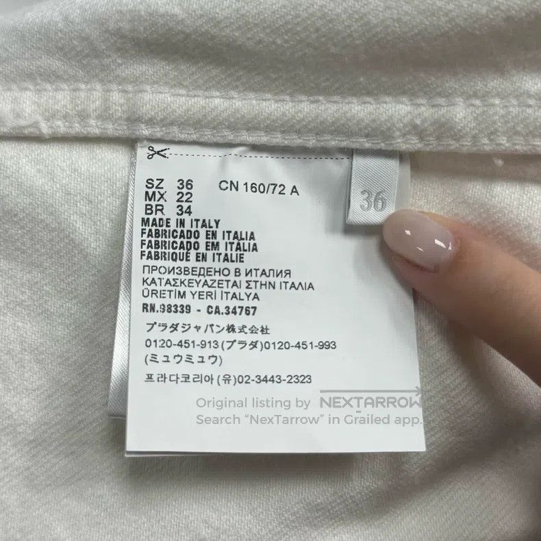 Prada Prada White denim destruction triangle short-sleeved shirt Size XS / US 0-2 / IT 36-38 - 7 Thumbnail