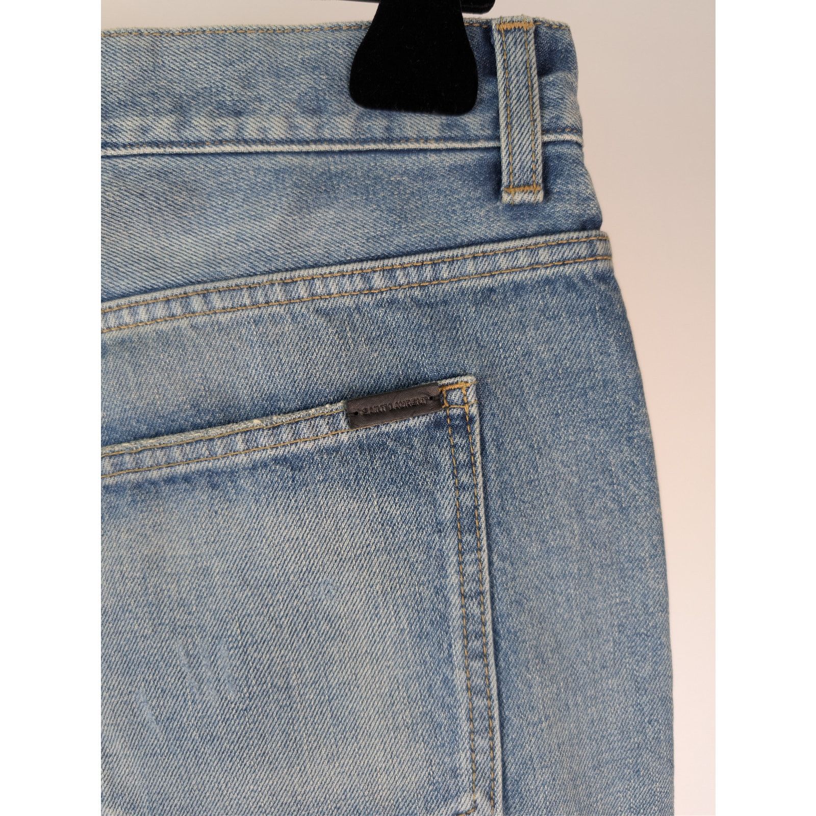 Saint Laurent Paris o1rshd1 Adjusted Maxi Long Baggy Denim Jeans Charlotte Blue Size US 32 / EU 48 - 15 Thumbnail