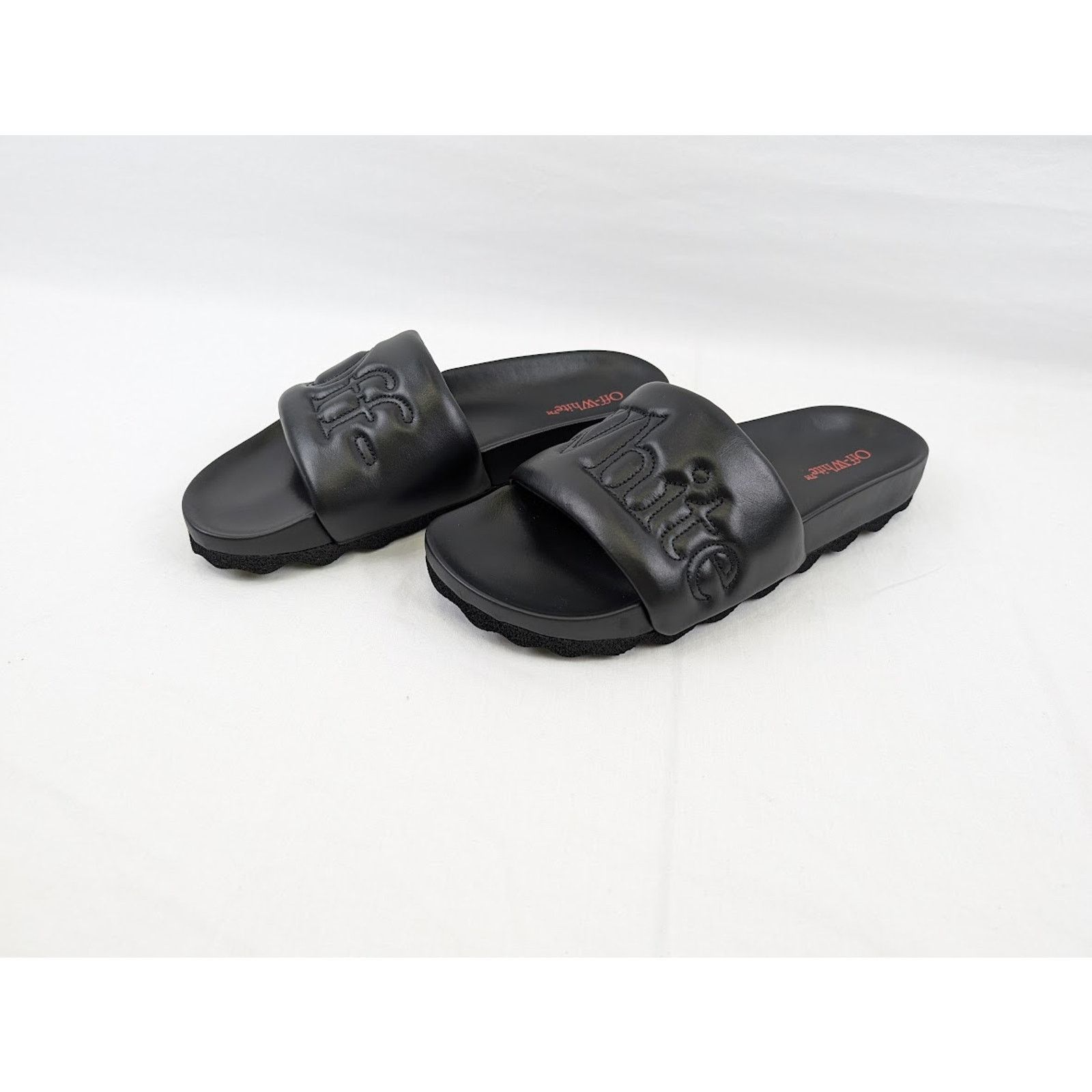 Off-White o1rshd1 Bookish Leather Slider in Black Size US 12 / EU 45 - 14 Thumbnail