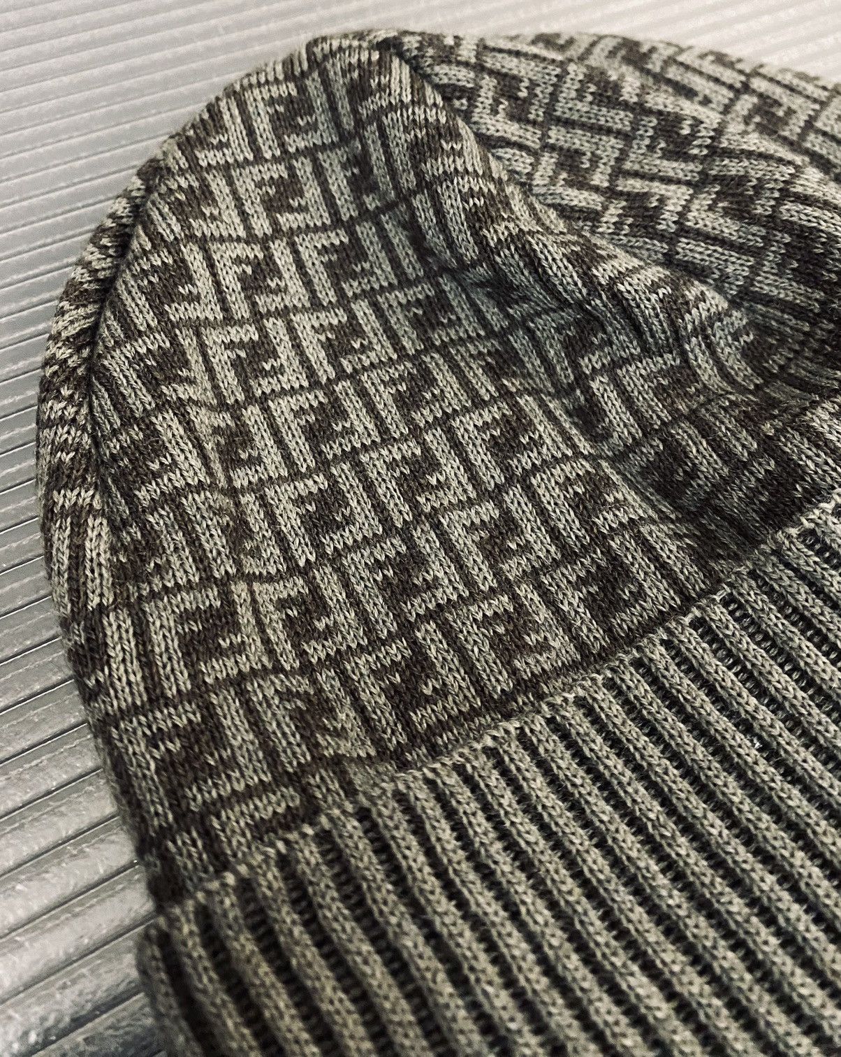 Fendi Fendi 🇮🇹 Khaki Wool micro FF Beanie unisex NEW Size ONE SIZE - 5 Thumbnail