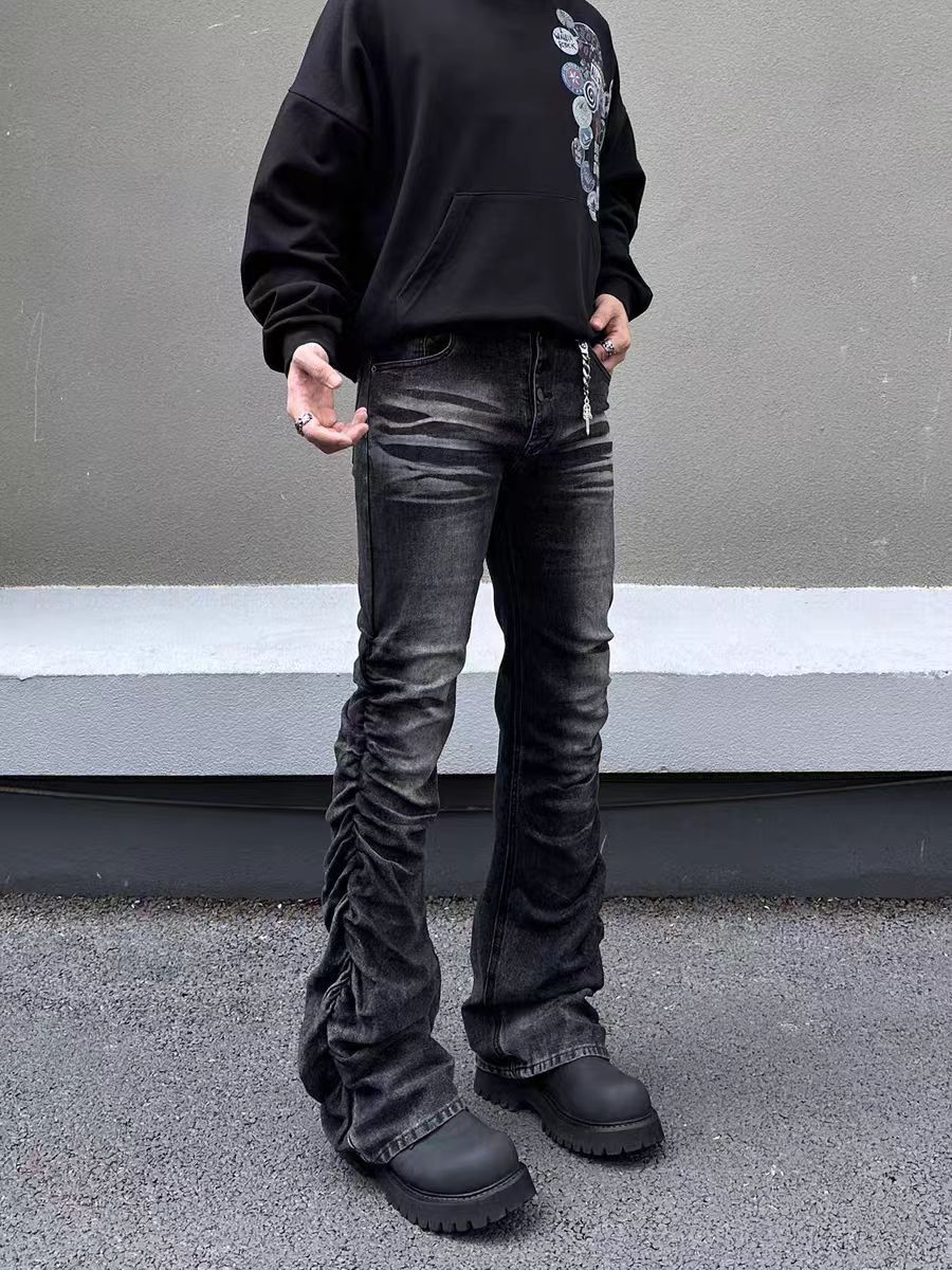 Jean Rinse-Washed Black Distressed Denim Jeans Size US 30 / EU 46 - 1 Thumbnail