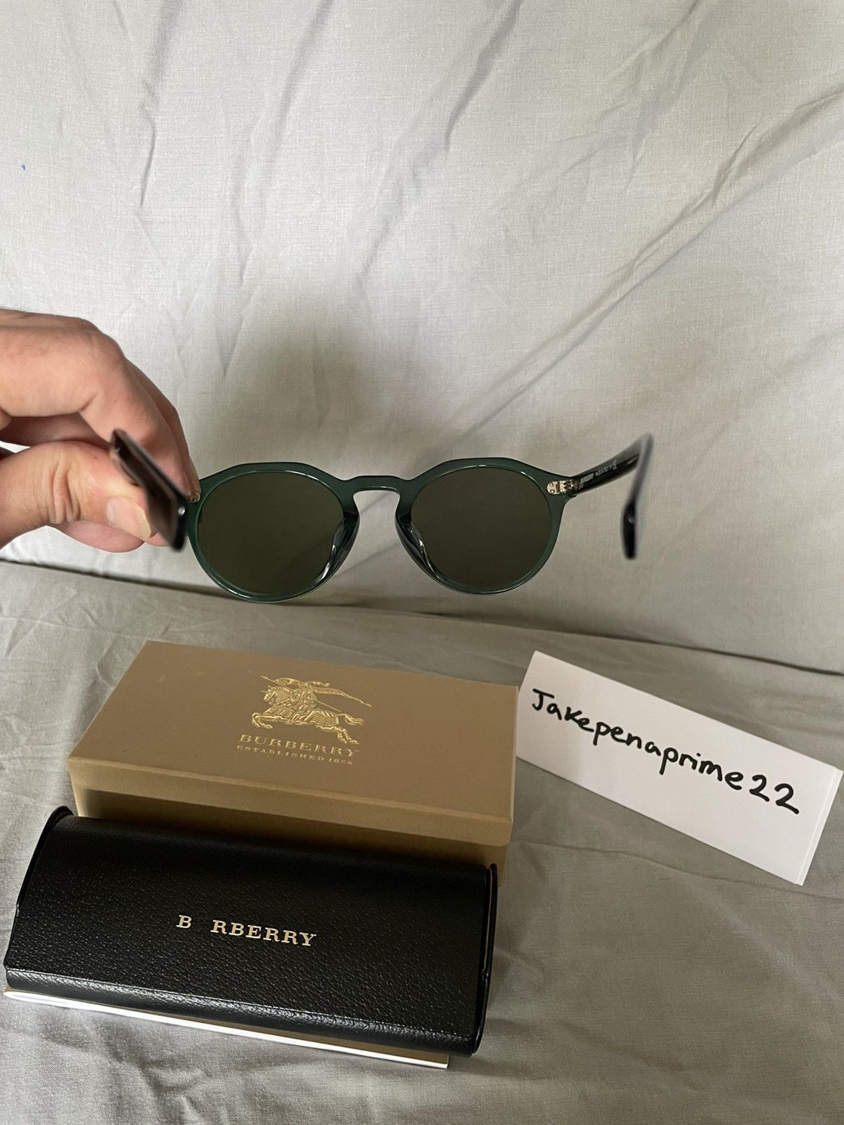 Burberry Men’s Burberry Sunglasses Green B4280F Size ONE SIZE - 7 Thumbnail
