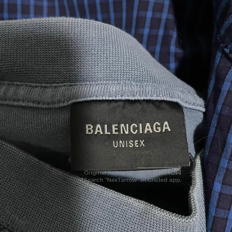 Balenciaga Balenciaga Fake two-piece plaid short-sleeved shirt with f Size US M / EU 48-50 / 2 - 3 Thumbnail