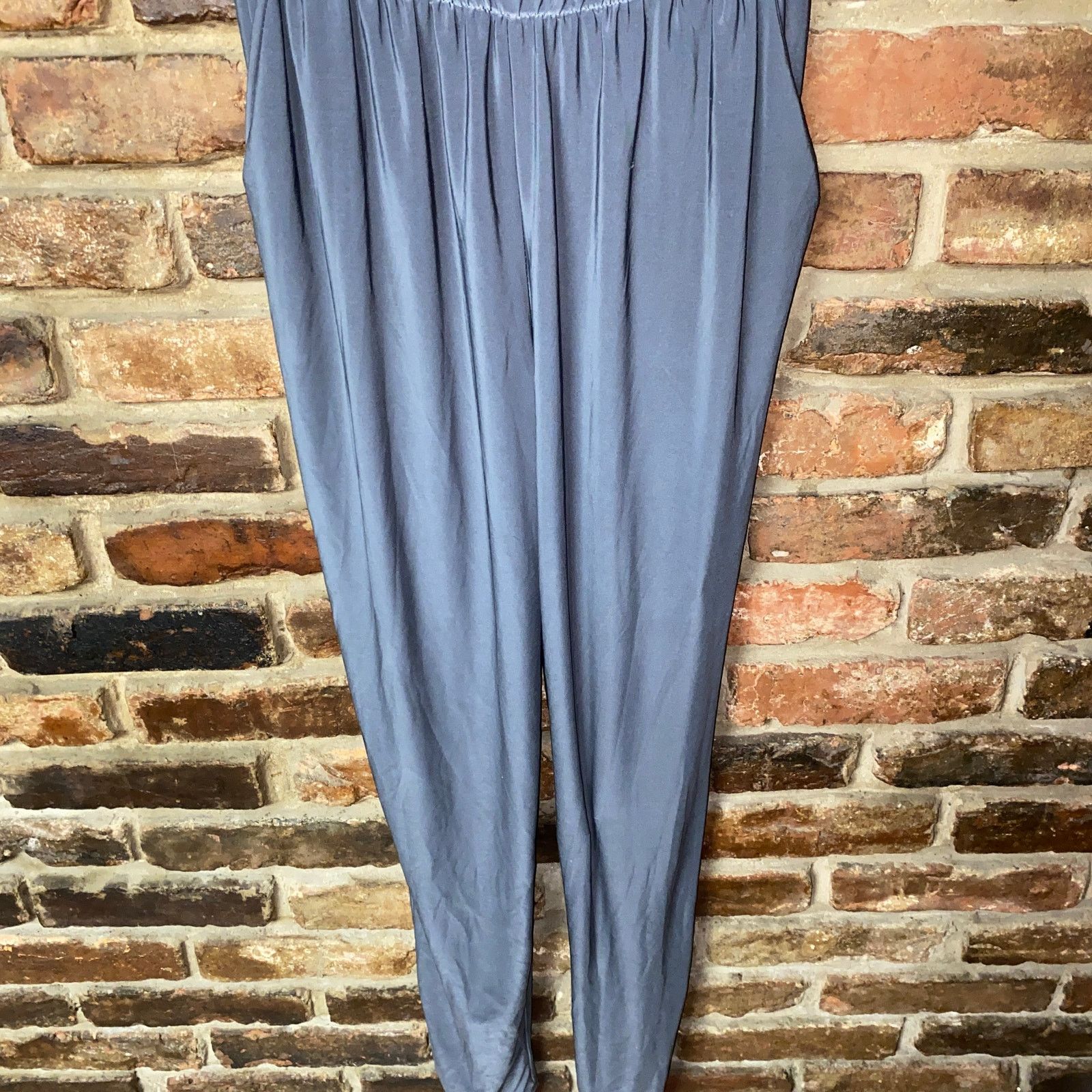 Other Perla Nera Gray Silver Metallic Cowl Neck Jumpsuit 8 Size 30" / US 8 / IT 44 - 4 Thumbnail