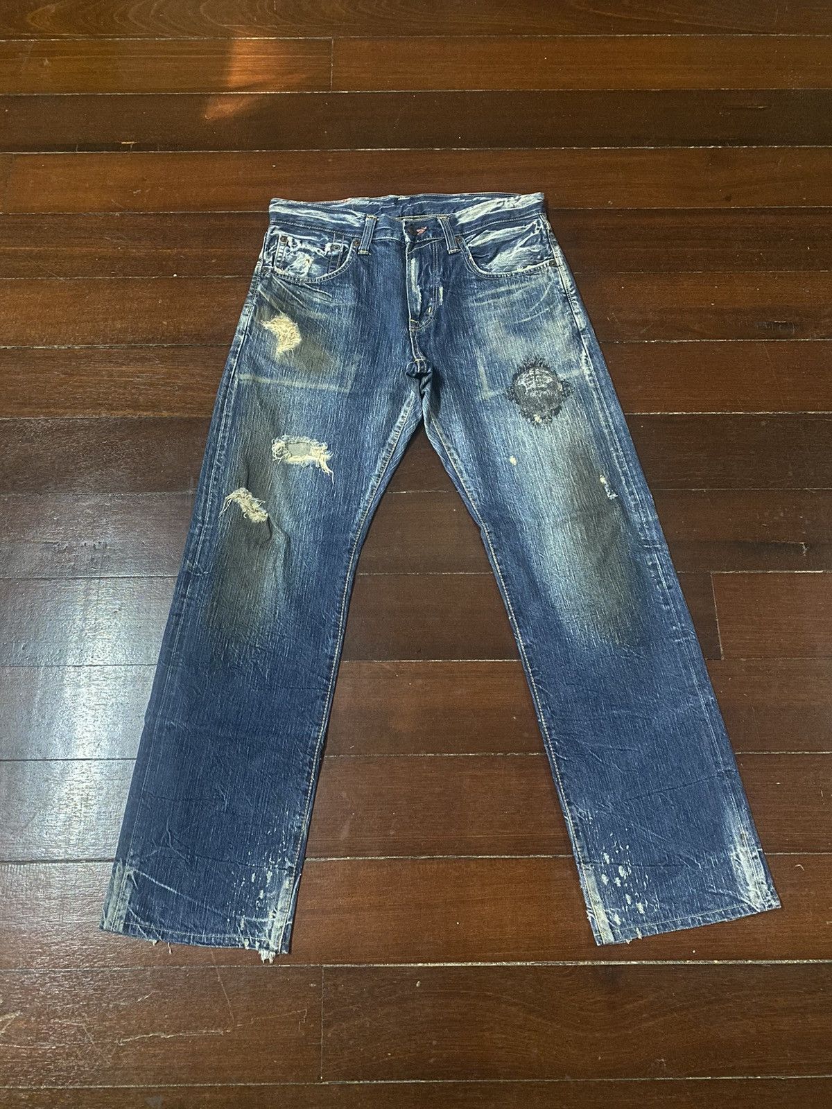 Edwin Rare Vintage Edwin 504 Clawmark Distressed Faded rusty Size US 34 / EU 50 - 1 Thumbnail