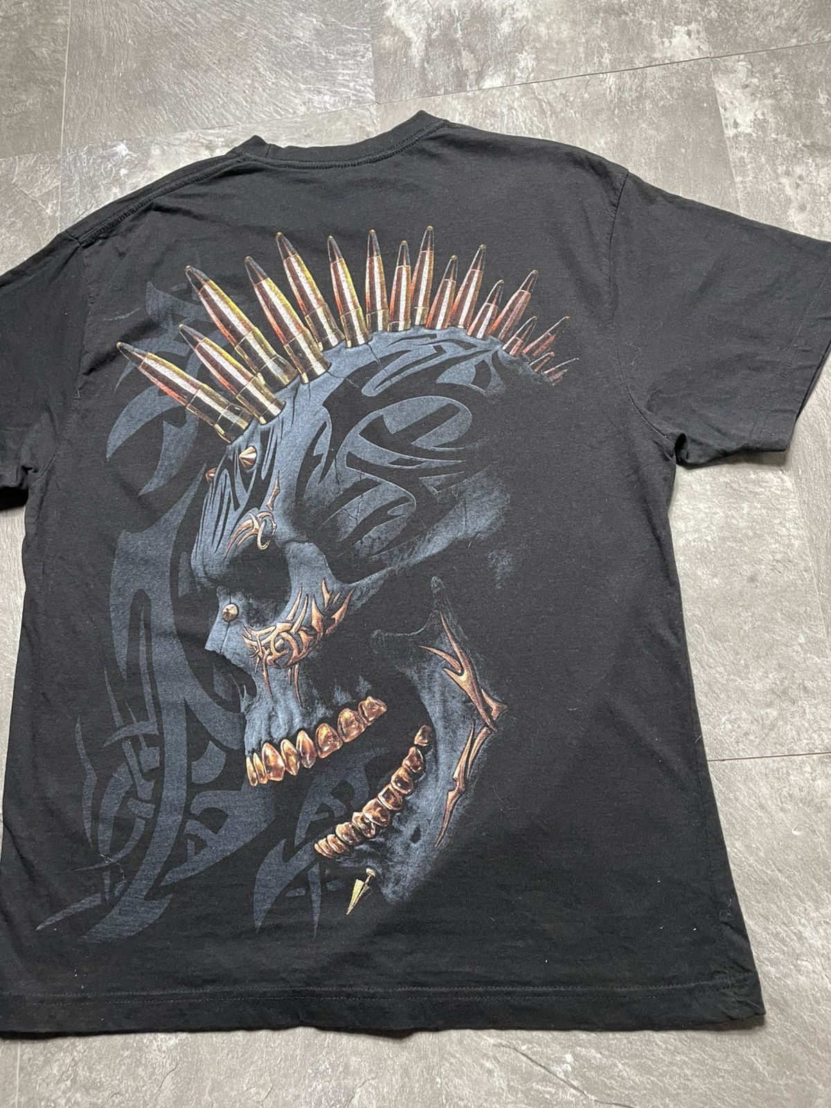 Vintage Vintage Spiral Big Skull Graphic Tee Skeleton Y2k Size US XL / EU 56 / 4 - 5 Thumbnail