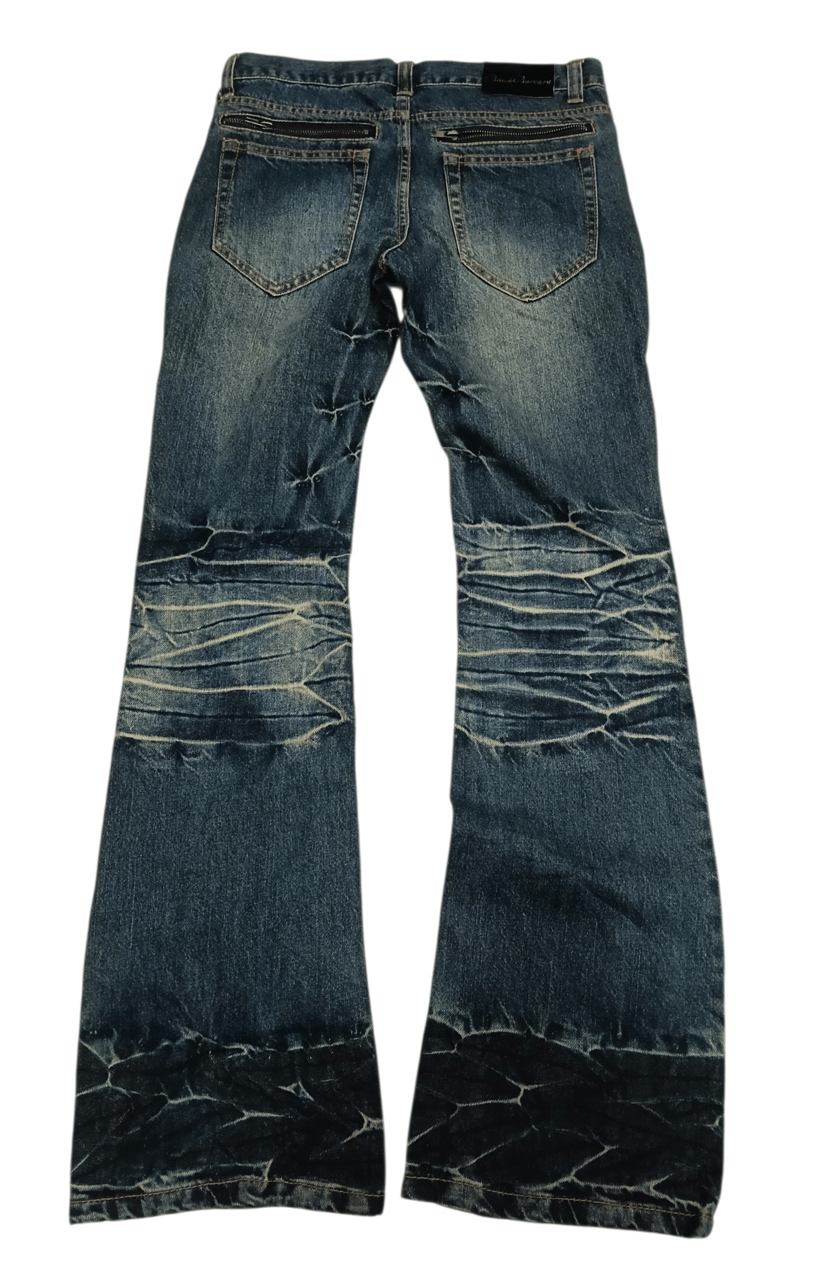 Japanese Brand 💥 Black Baccara Bootcut Clawmark Honeycomb Flared Denim 💥 Size US 32 / EU 48 - 11 Thumbnail