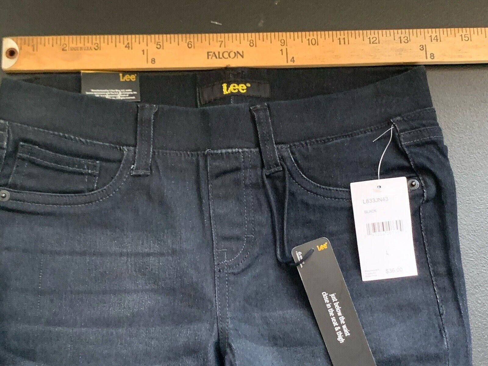 Lee NWT Lee Black Straight Leg Jeans Sz L Super Stretch Pull On Size 36" / US 14 / IT 50 - 5 Thumbnail