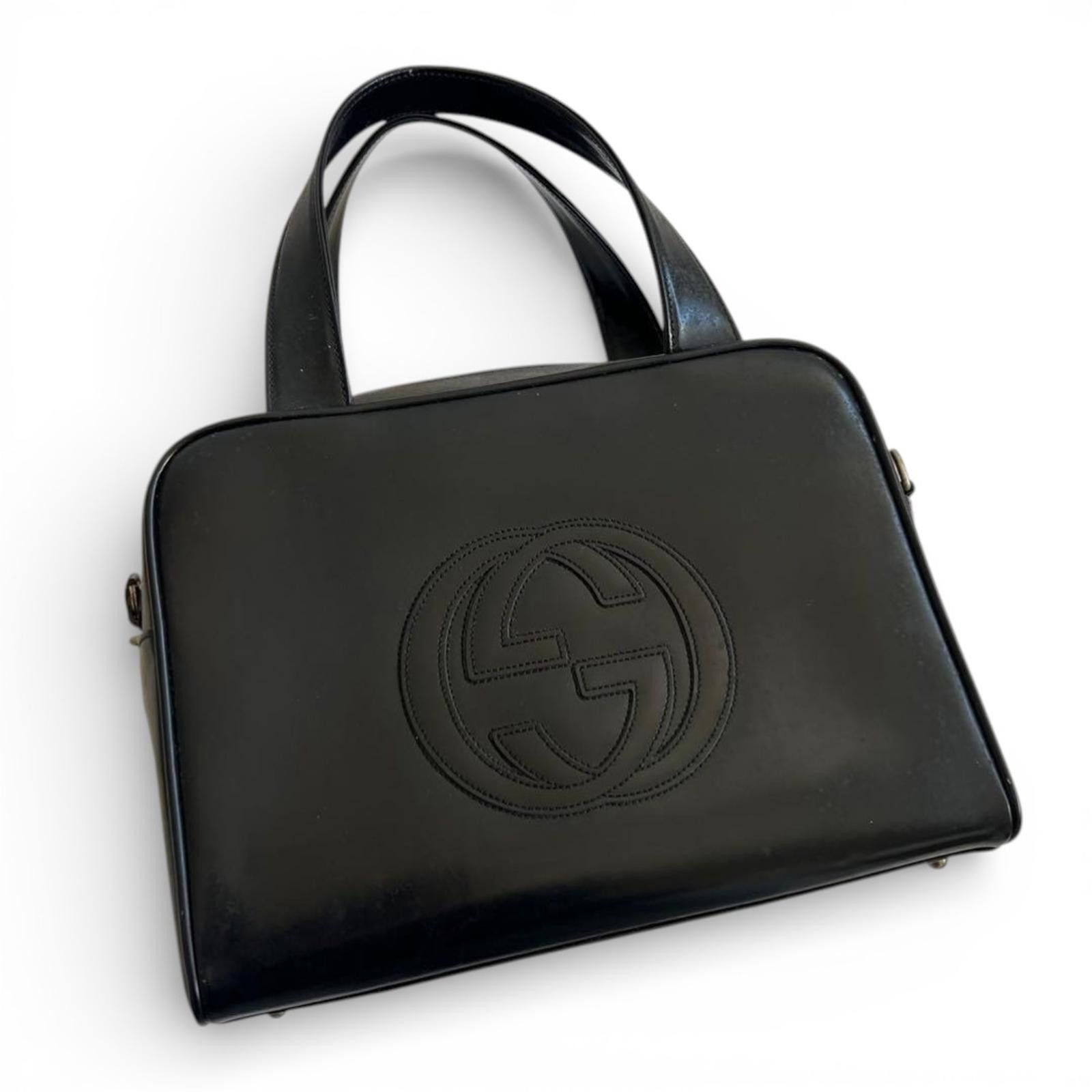 Gucci Gucci - Vintage Black Leather Tote Bag Size ONE SIZE - 4 Thumbnail