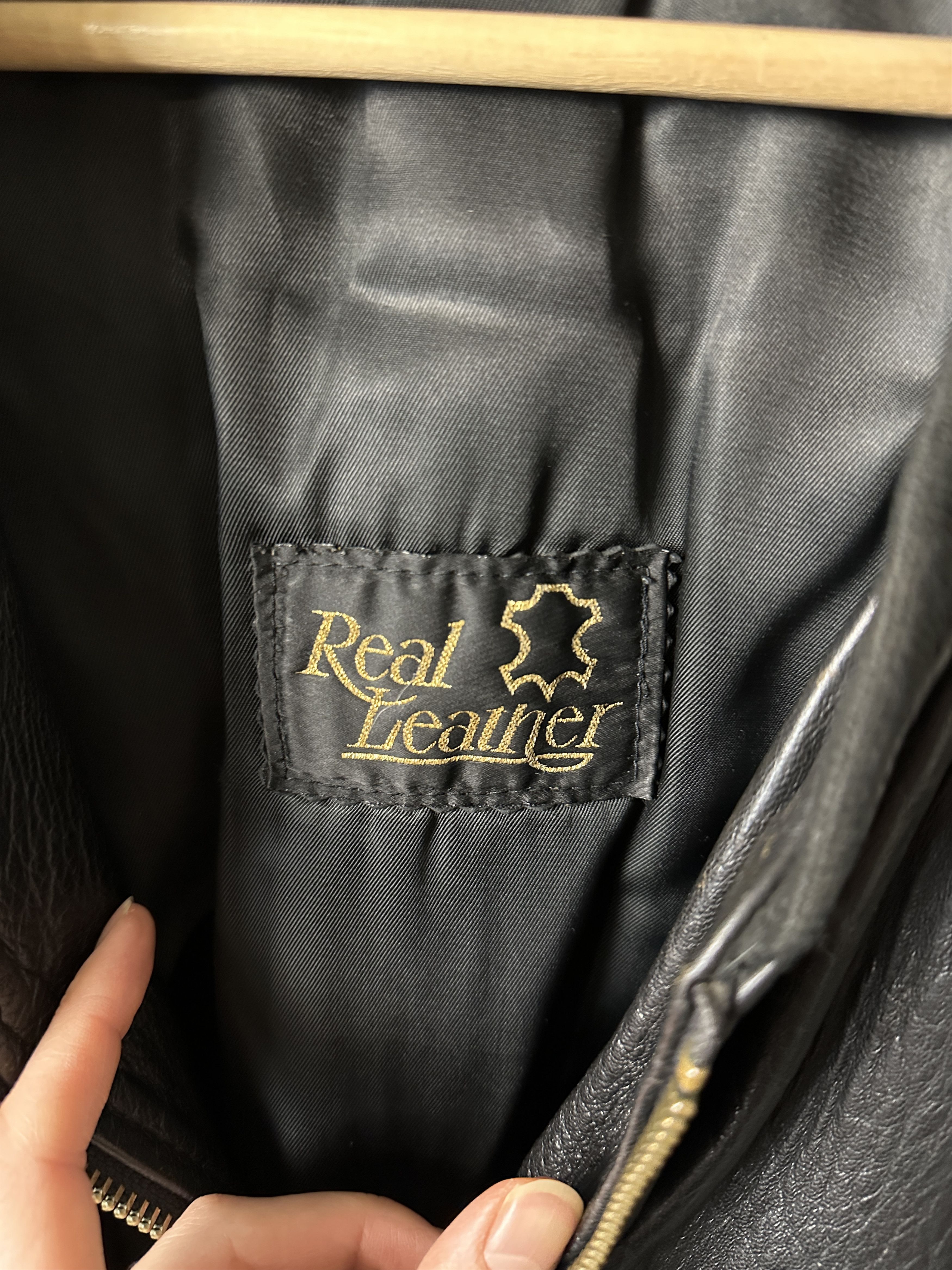 Genuine Leather Genuine Leather Black Bomber Jacket Size US XL / EU 56 / 4 - 5 Thumbnail
