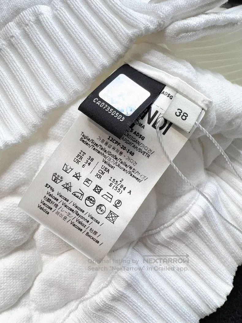Fendi Fendi White Diamond Pattern Printed Oversized Knitted Jack Size XS / US 0-2 / IT 36-38 - 5 Thumbnail