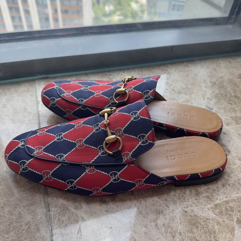 Gucci Gucci Orange Canvas Slip-On Mules for Men 0079 Size US 8 / EU 41 - 1 Thumbnail