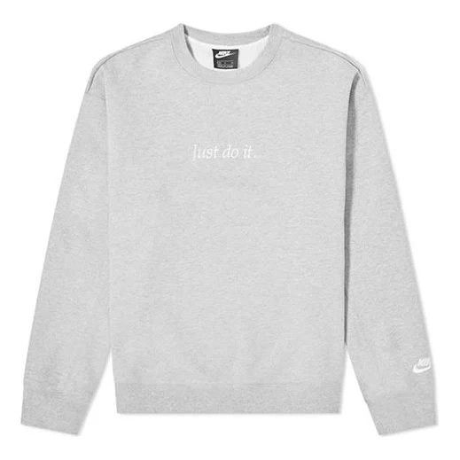 Nike Nike Logo Embroidered Round Neck Pullover light grey CD041 Size US S / EU 44-46 / 1 - 1 Thumbnail