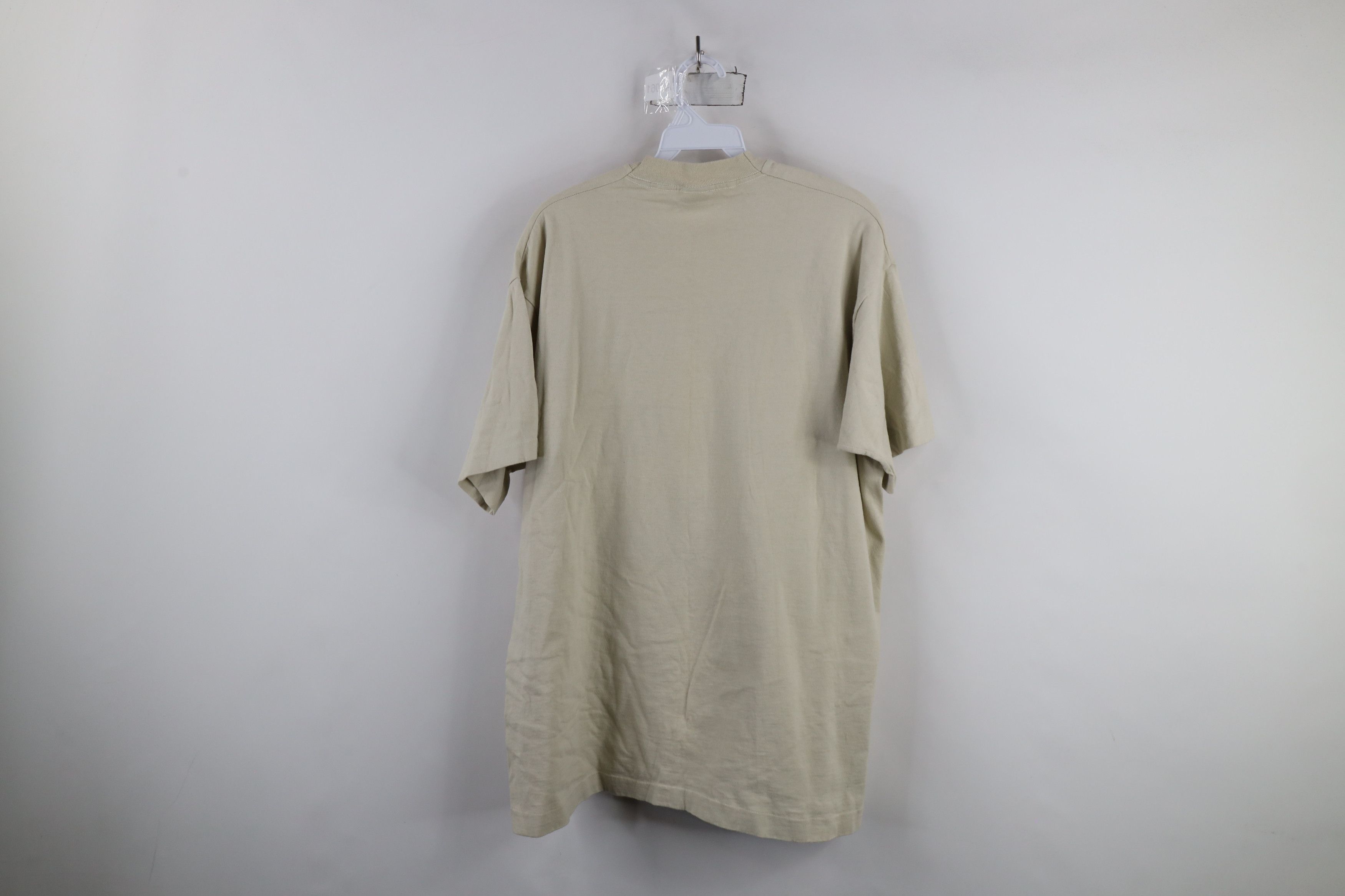 Vintage Vintage 90s Streetwear Blank Cotton T-Shirt Beige Tan USA Size US XL / EU 56 / 4 - 9 Thumbnail