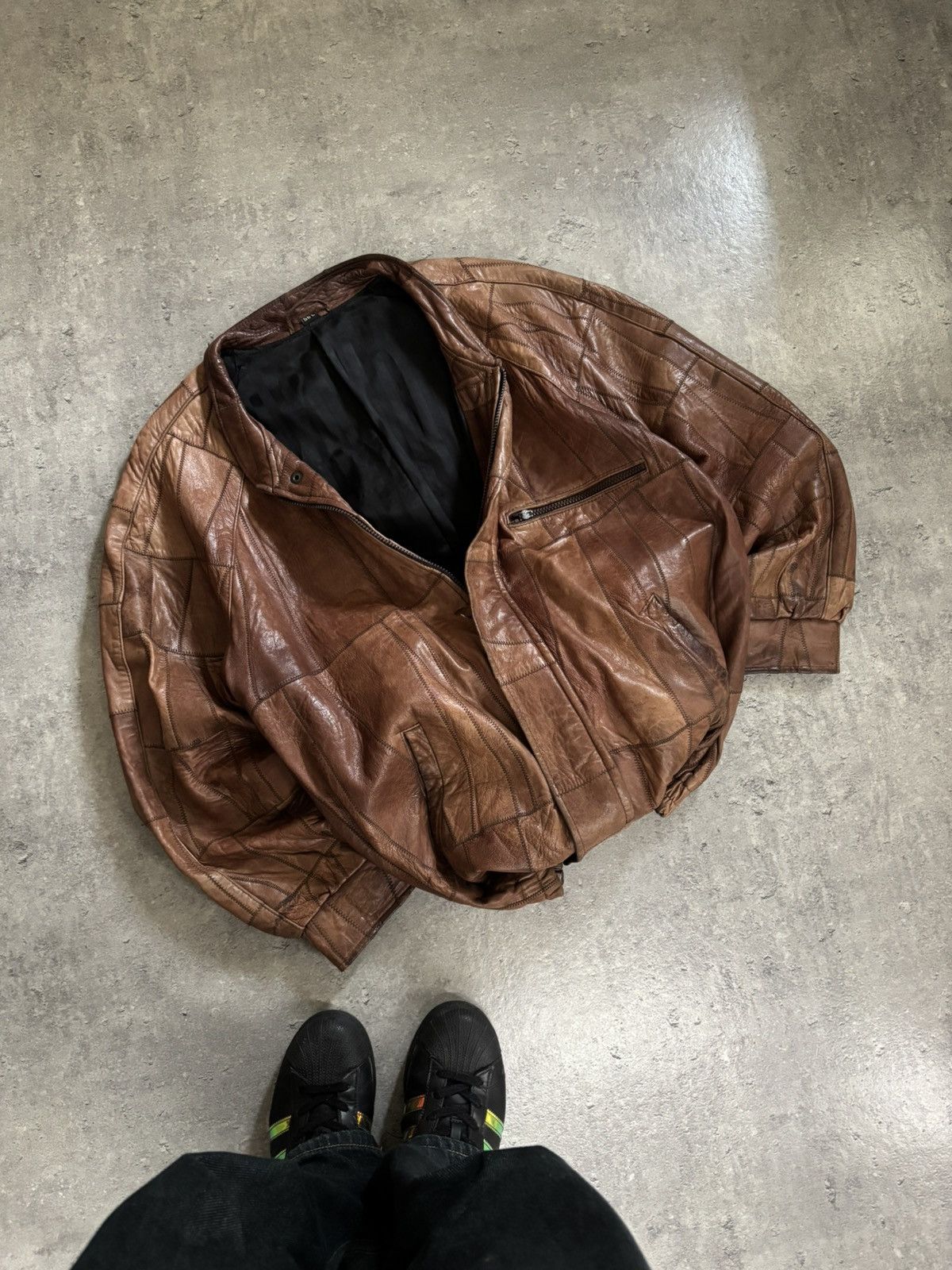 Vintage Real Leather Vintage Boxy Leather Jacket Y2K Streetwear L Size US L / EU 52-54 / 3 - 1 Thumbnail