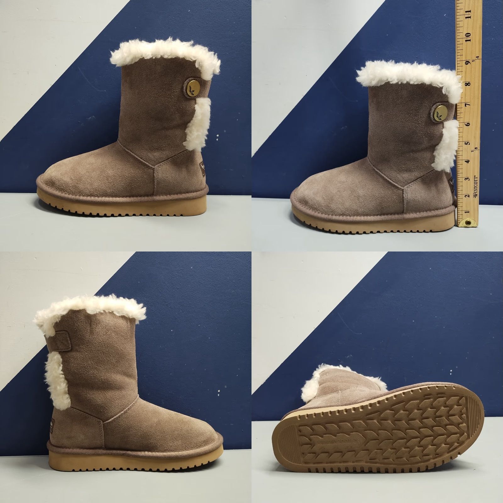 Vintage Koolaburra By Ugg Snow Boots Womens US 5 Gray White Sheepskin Mid-Calf 1020158 NWOB Size 5 Womens Snow Boot Size US 5 / IT 35 - 9 Thumbnail
