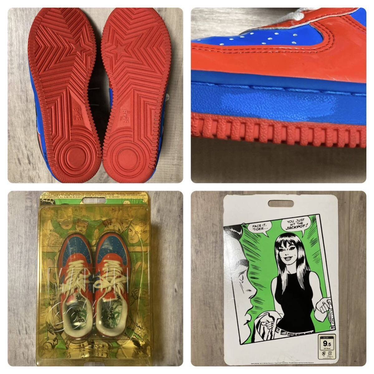 Bape × Marvel Comics × Nigo 2005 Marvel Comics patent leather BAPE STA sneakers APE NIGO Size US 9.5 / EU 42-43 - 6 Thumbnail