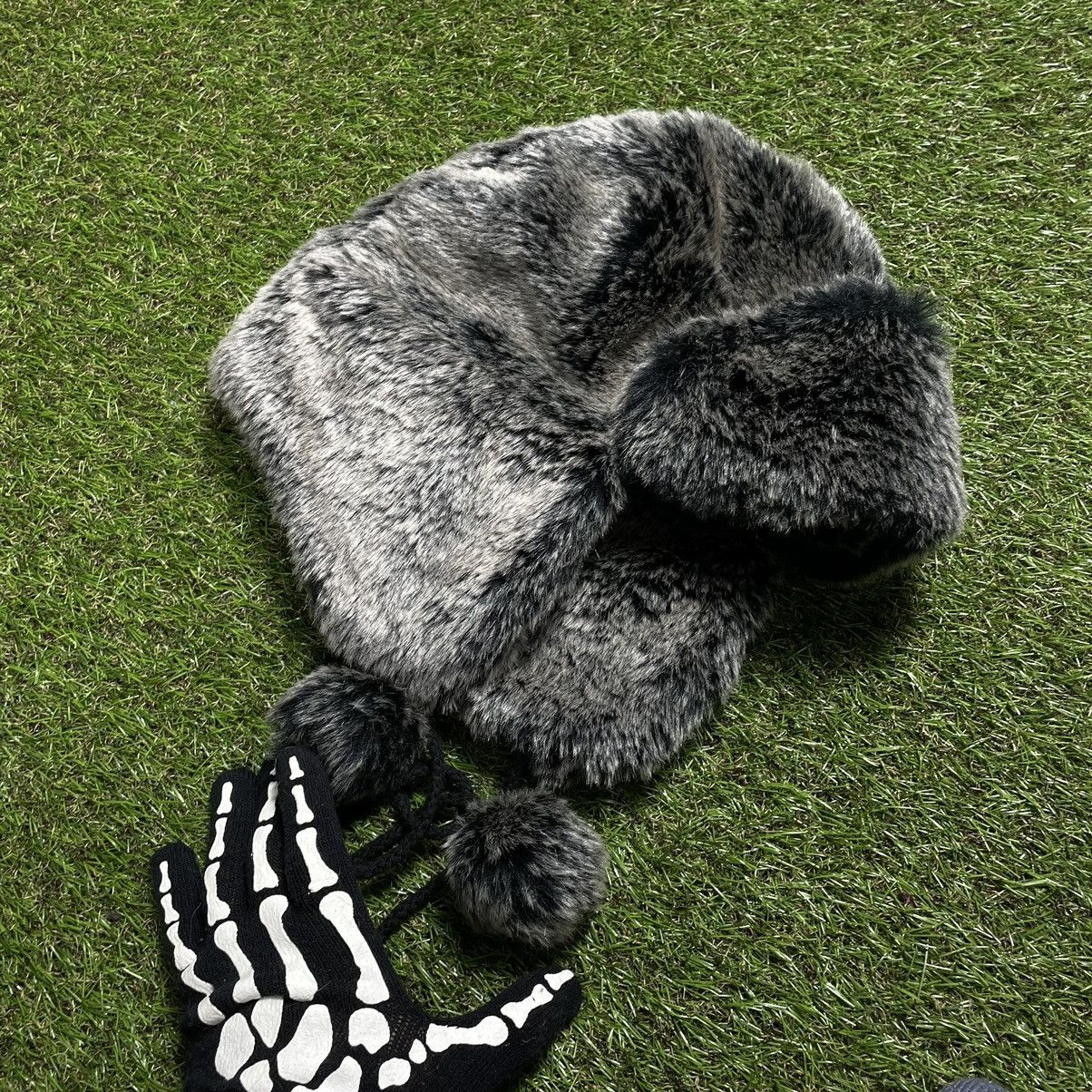 Vintage Vintage Y2K Fuzzy Ushanka Beanie Alt Grunge Slim Washed OS Size ONE SIZE - 5 Thumbnail