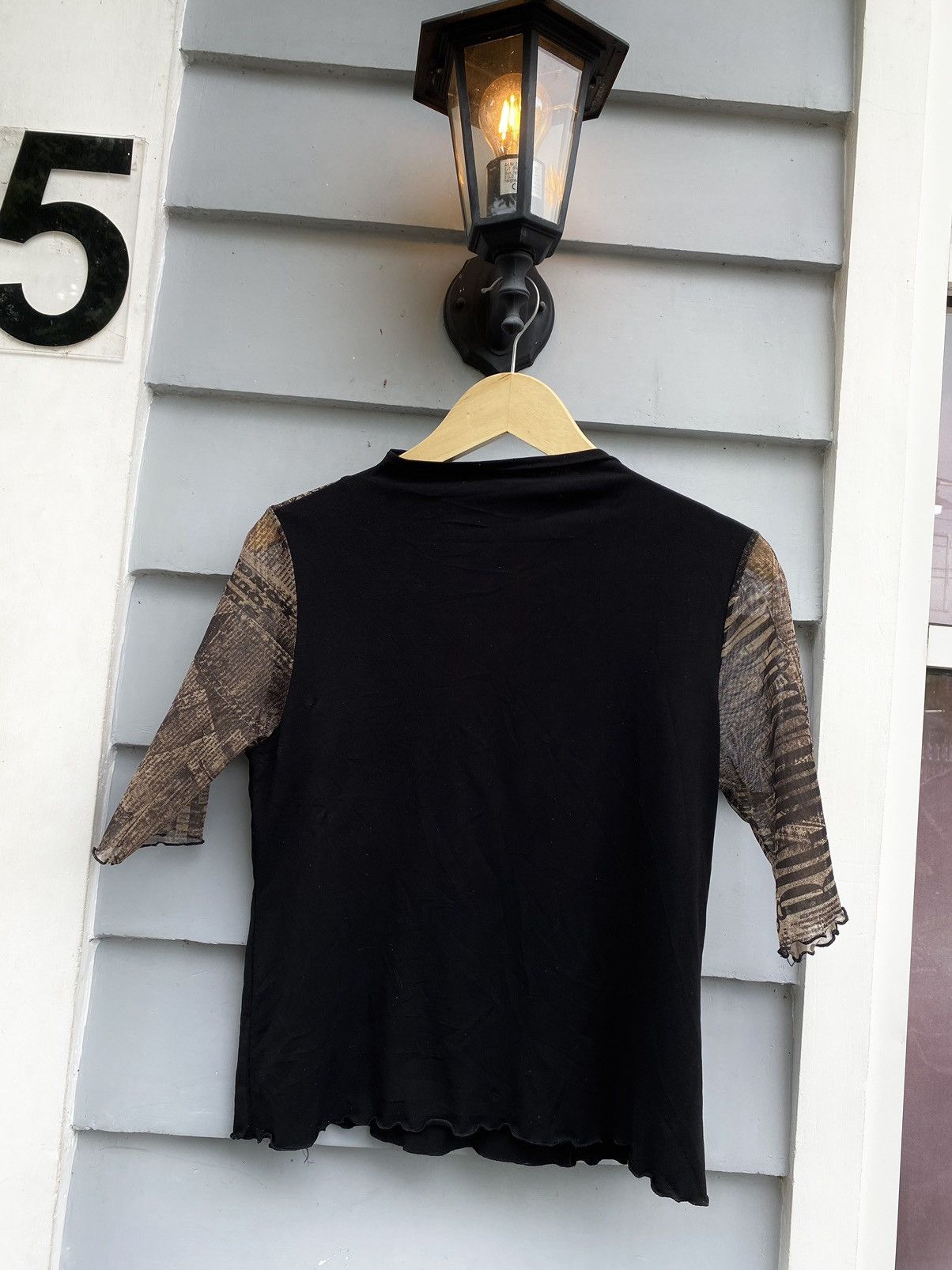 If Six Was Nine Evident Newspaper Ruffle Accent Tee John Galliano Style Size US M / EU 48-50 / 2 - 6 Thumbnail