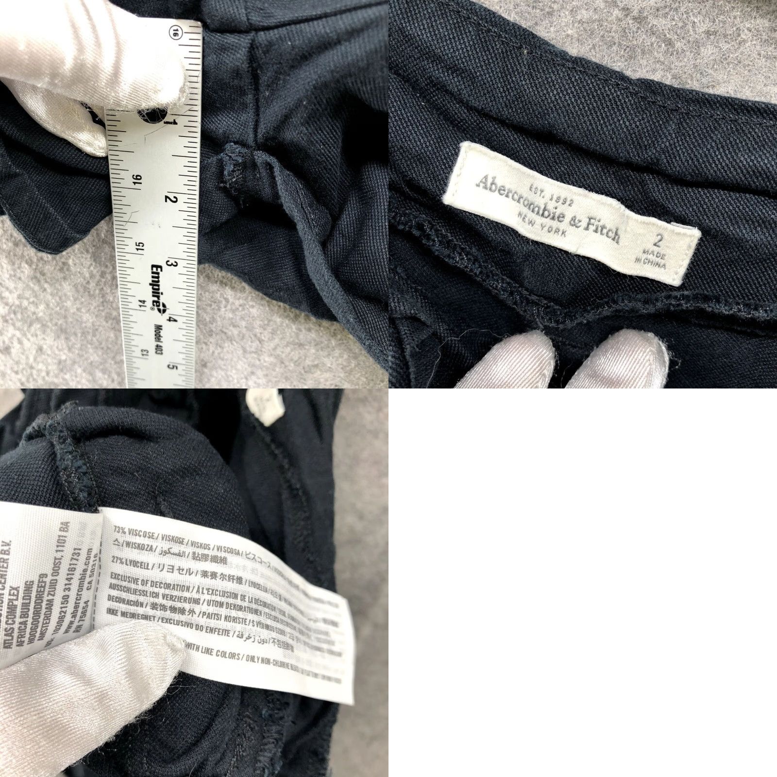 Abercrombie & Fitch Abercrombie & Fitch High Waist Paperbag Shorts Womens Size 2 Black Lyocell Blend Size 26" / US 2 / IT 38 - 8 Thumbnail