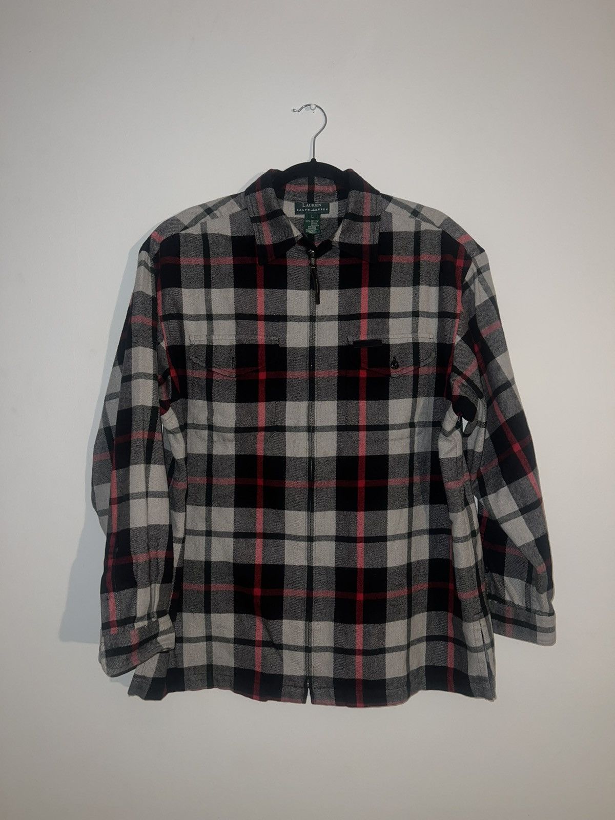 Lauren Ralph Lauren Vintage Ralph Lauren wool plaid zip up shirt, size L Size US L / EU 52-54 / 3 - 1 Thumbnail