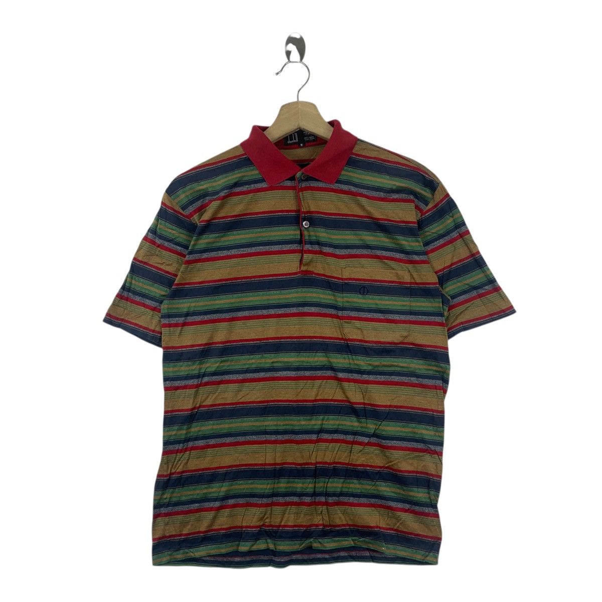 Vintage Vintage DUNHILL MADE IN ITALY Pure Cotton Striped Polo Tee Size US M / EU 48-50 / 2 - 3 Thumbnail