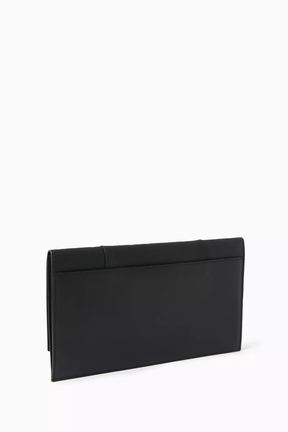 Balenciaga o1mt1gz0125 Size: OS / Hourglass Flat Pouch With Flap Black Size ONE SIZE - 3 Thumbnail