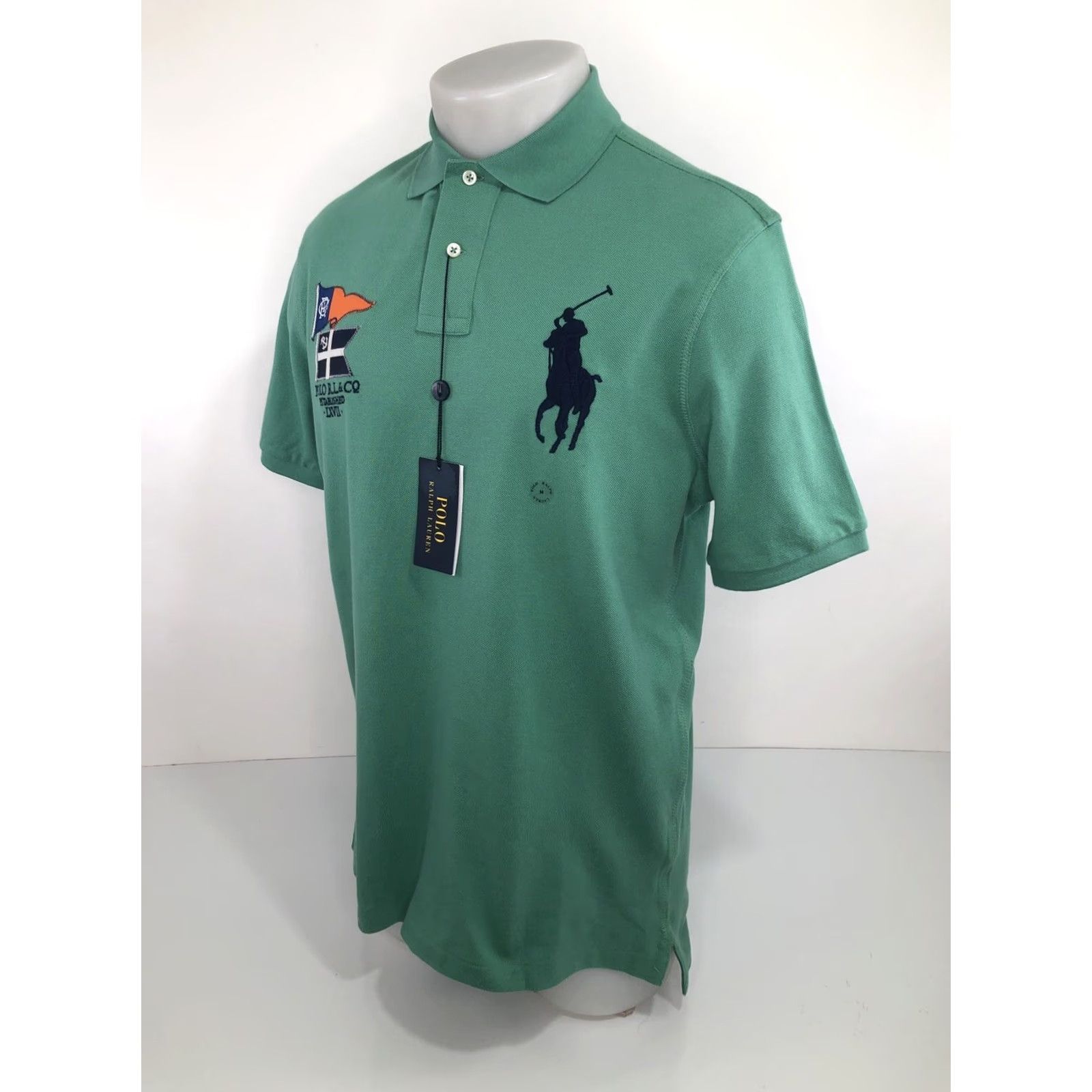 Polo Ralph Lauren Polo Ralph Lauren Shirt / POLO / Big Pony Md. M Green Nautical Yacht Flags Classic Polo Shirt Mens MD. Shirt Size US M / EU 48-50 / 2 - 3 Thumbnail