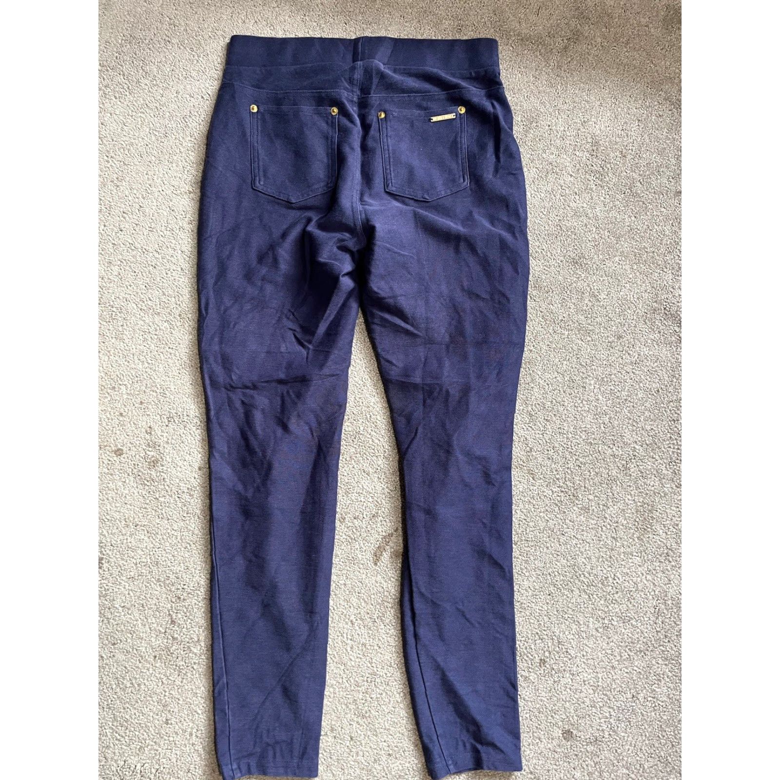 Michael Kors MICHAEL KORS Super Skinny Blue Pull-On Ankle Leggings Pants Women's Size M Size 32" / US 10 / IT 46 - 3 Thumbnail