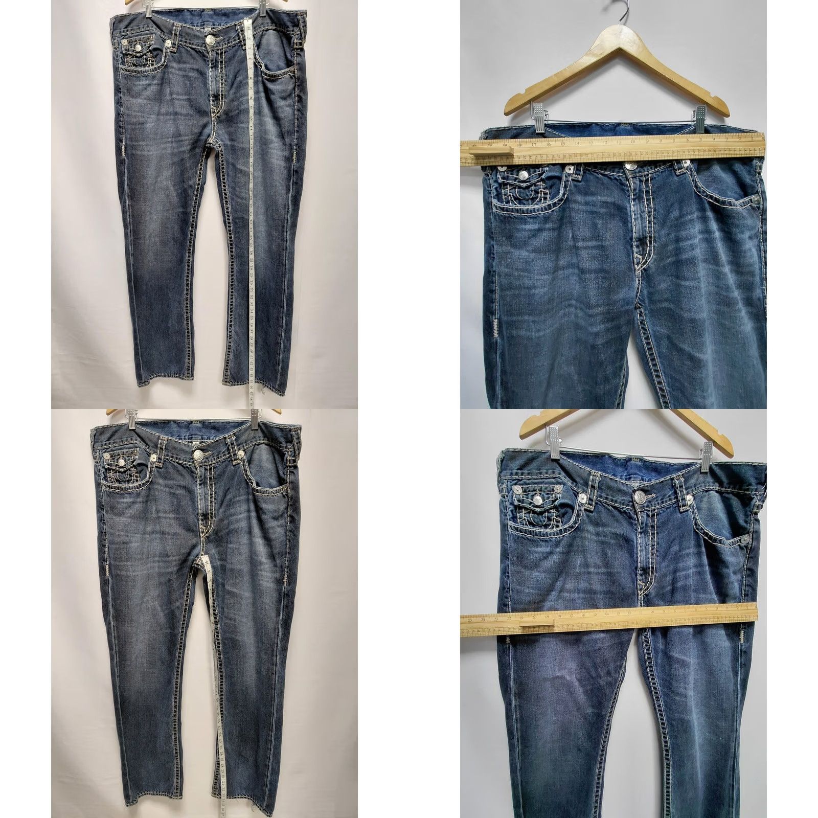 True Religion True Religion Jeans Blue Solid Denim Straight Men Size 42 Jacket? Size US 42 / EU 58 - 9 Thumbnail