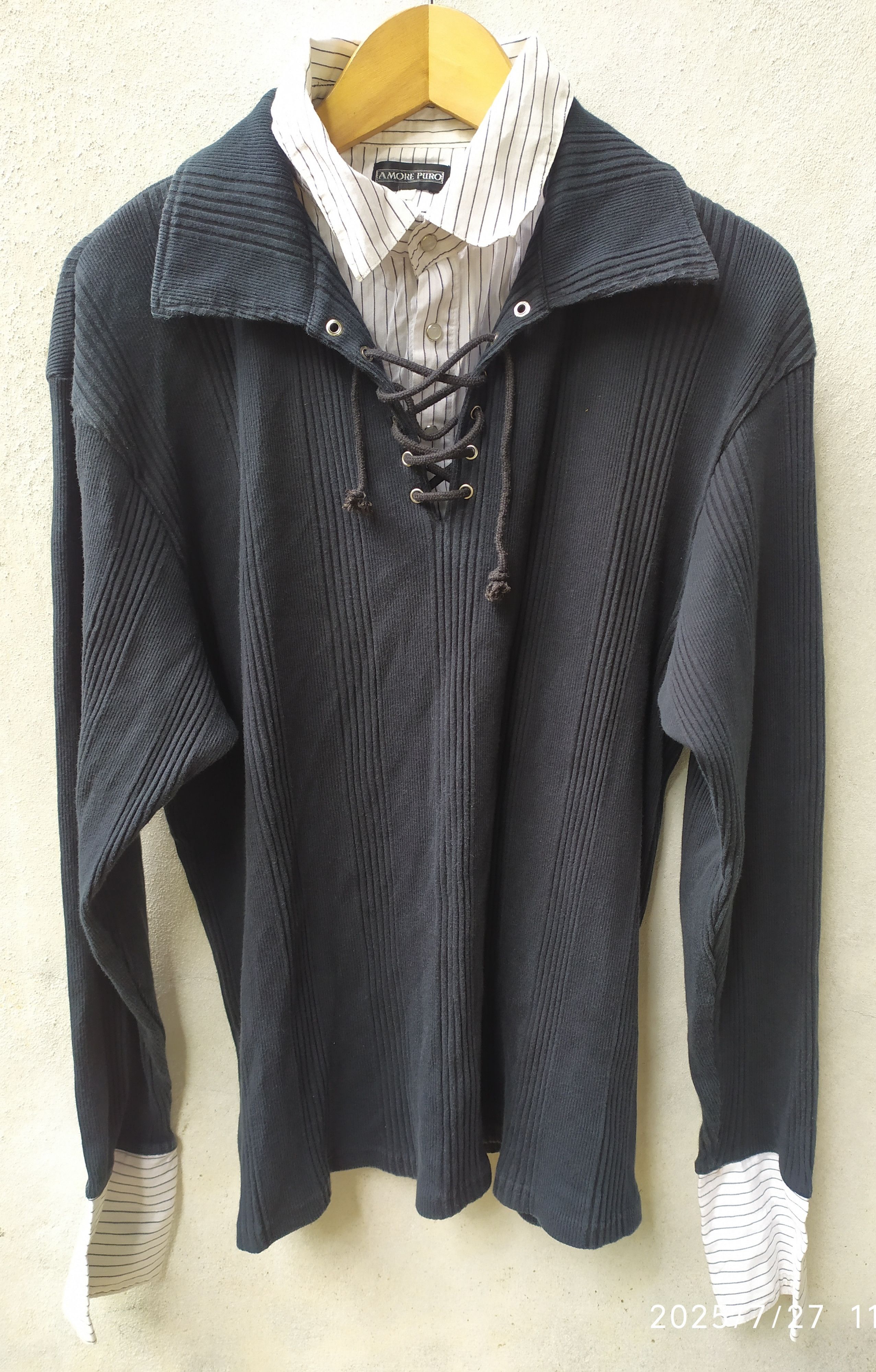 If Six Was Nine Japanese Amore Puro Laces Double Layer Shirt Size US L / EU 52-54 / 3 - 1 Thumbnail