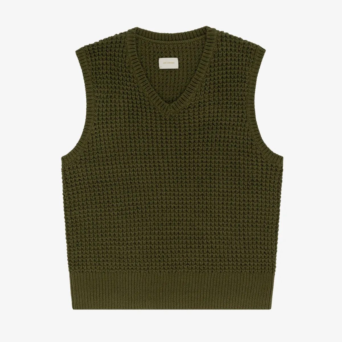 Aime Leon Dore o1mle0725 Waffle V-Neck Vest in Capulet Olive Size US L / EU 52-54 / 3 - 1 Thumbnail