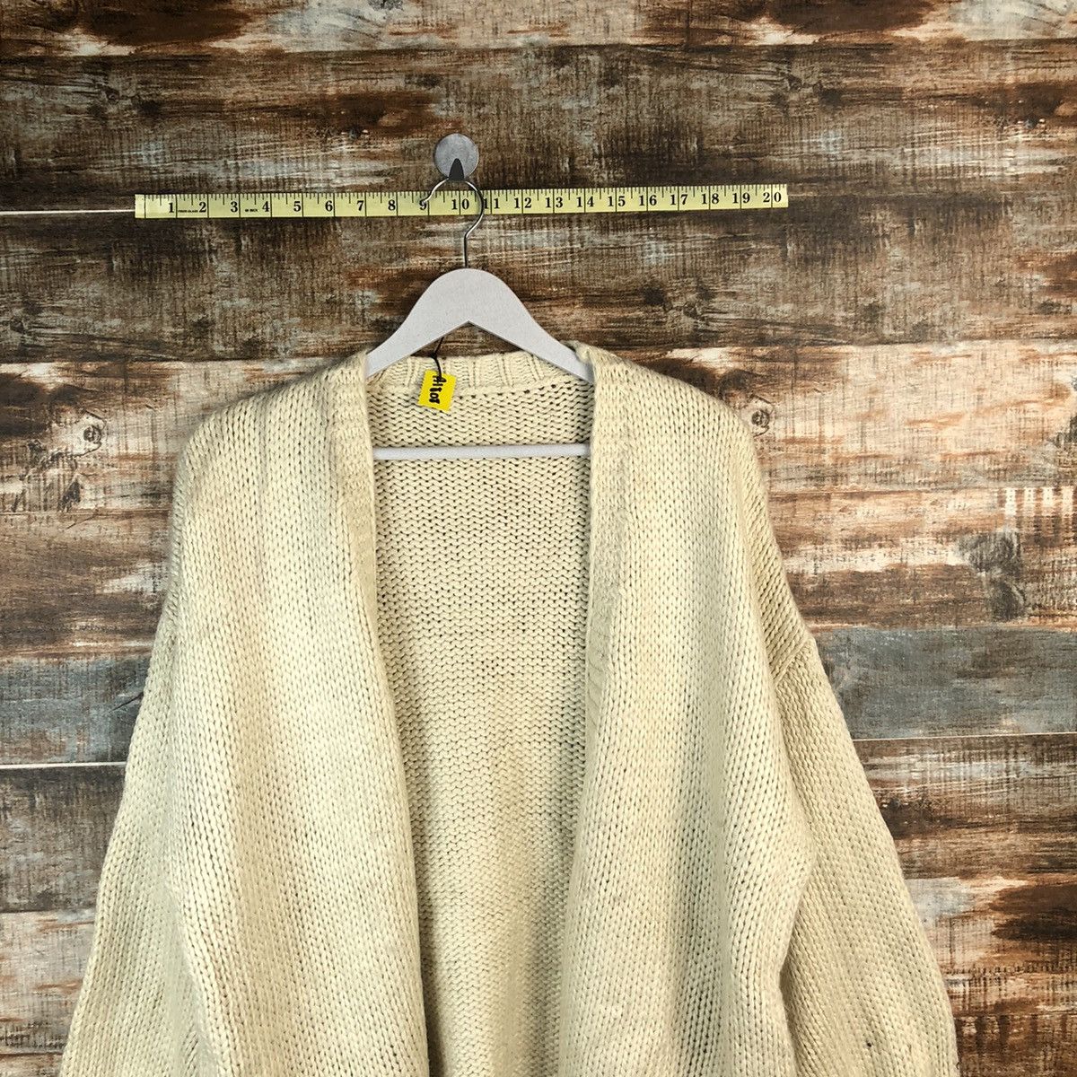 Homespun Knitwear Titi Vate Cream mohair crochet Cardigan Knitwear #A1808 Size US M / EU 48-50 / 2 - 2 Thumbnail