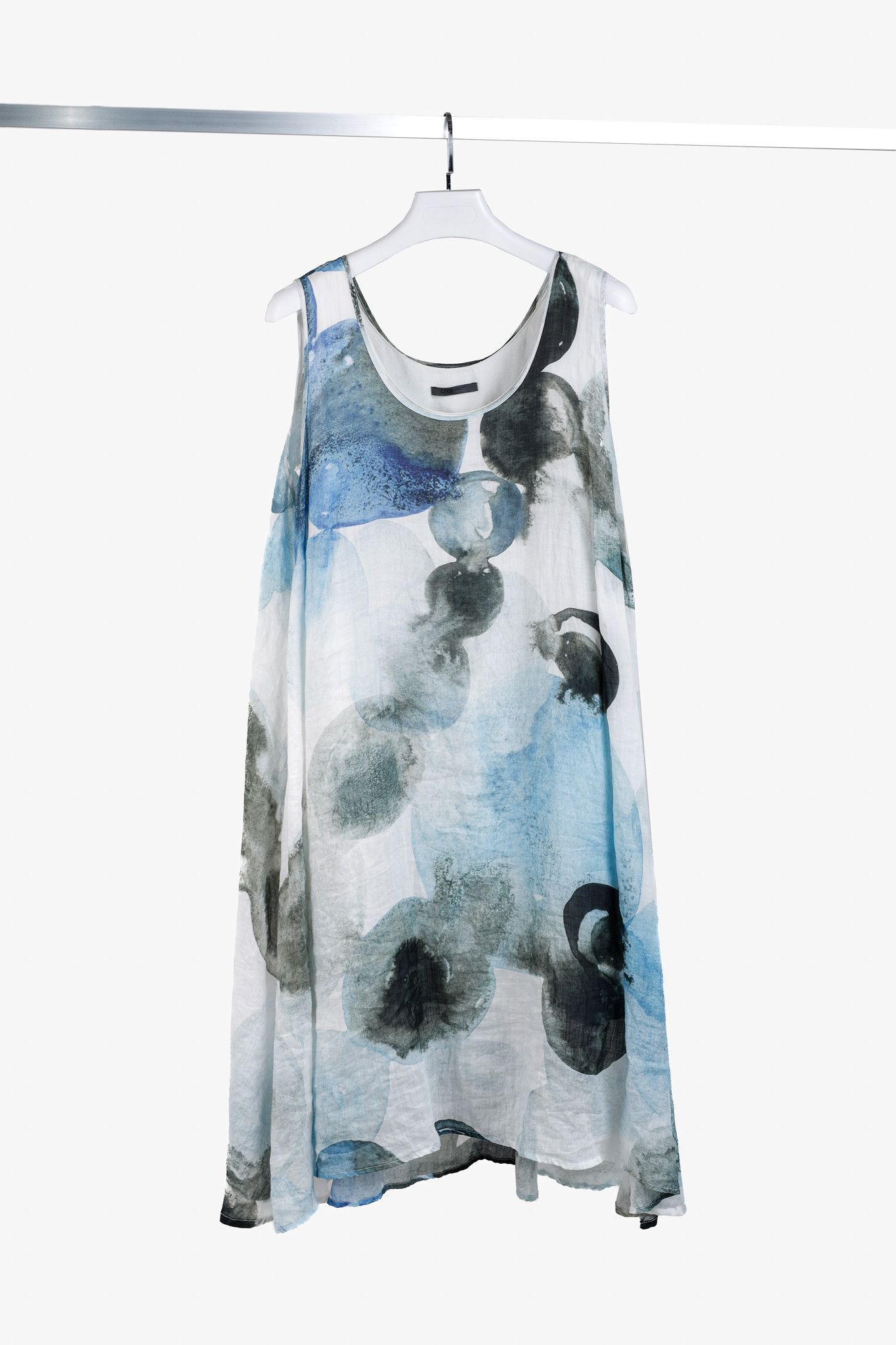 Designer Crea Concept SS/18 Watercolour Ramie Dress with Jersey Slip Size XL / US 12-14 / IT 48-50 - 1 Thumbnail